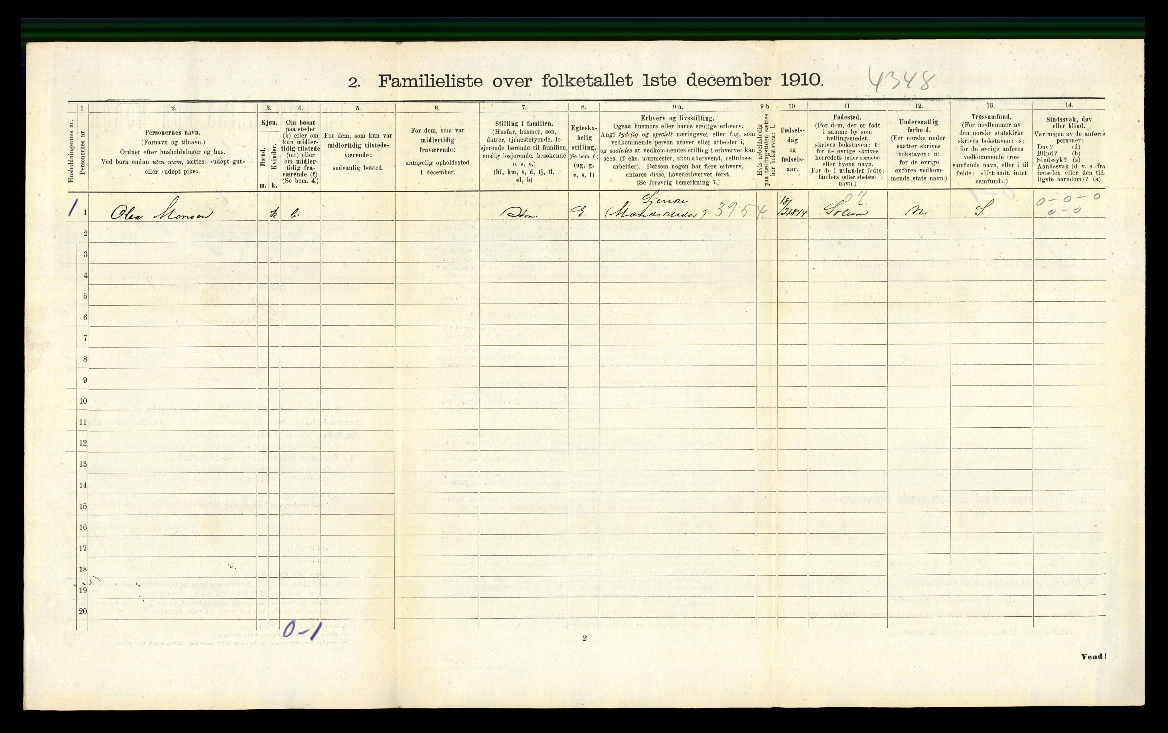 RA, 1910 census for Langesund, 1910, p. 960