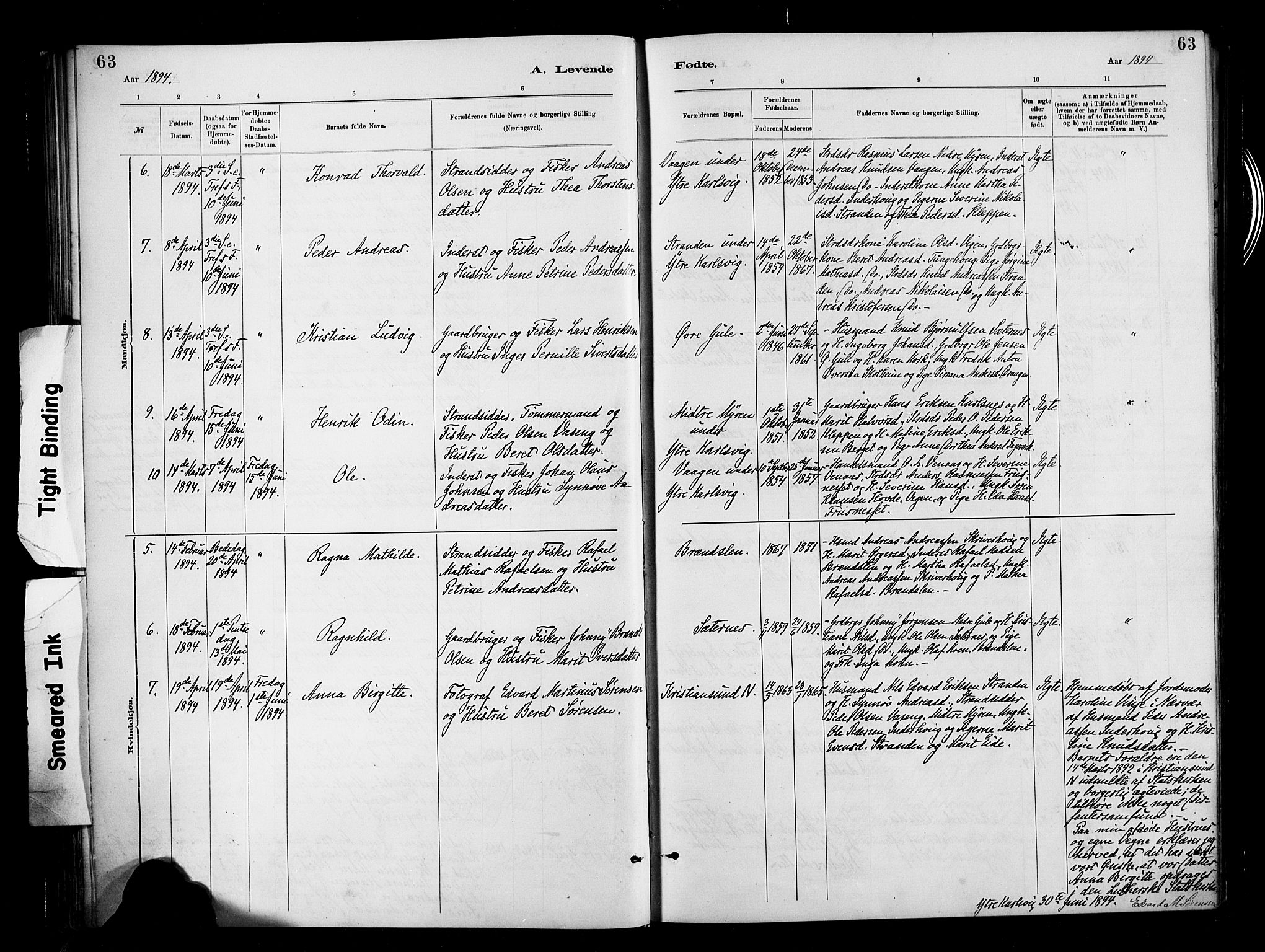 Ministerialprotokoller, klokkerbøker og fødselsregistre - Møre og Romsdal, AV/SAT-A-1454/566/L0769: Parish register (official) no. 566A08, 1881-1903, p. 63