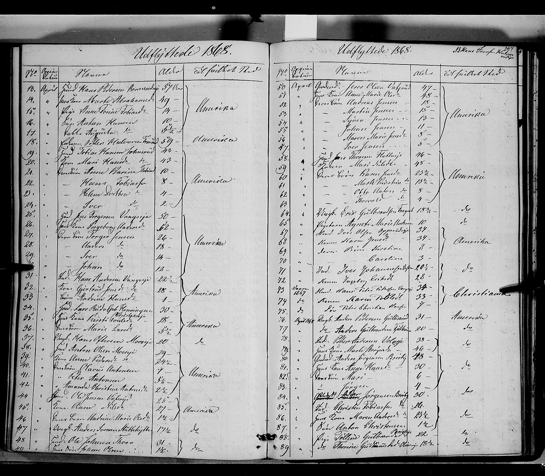 Jevnaker prestekontor, SAH/PREST-116/H/Ha/Haa/L0007: Parish register (official) no. 7, 1858-1876, p. 297