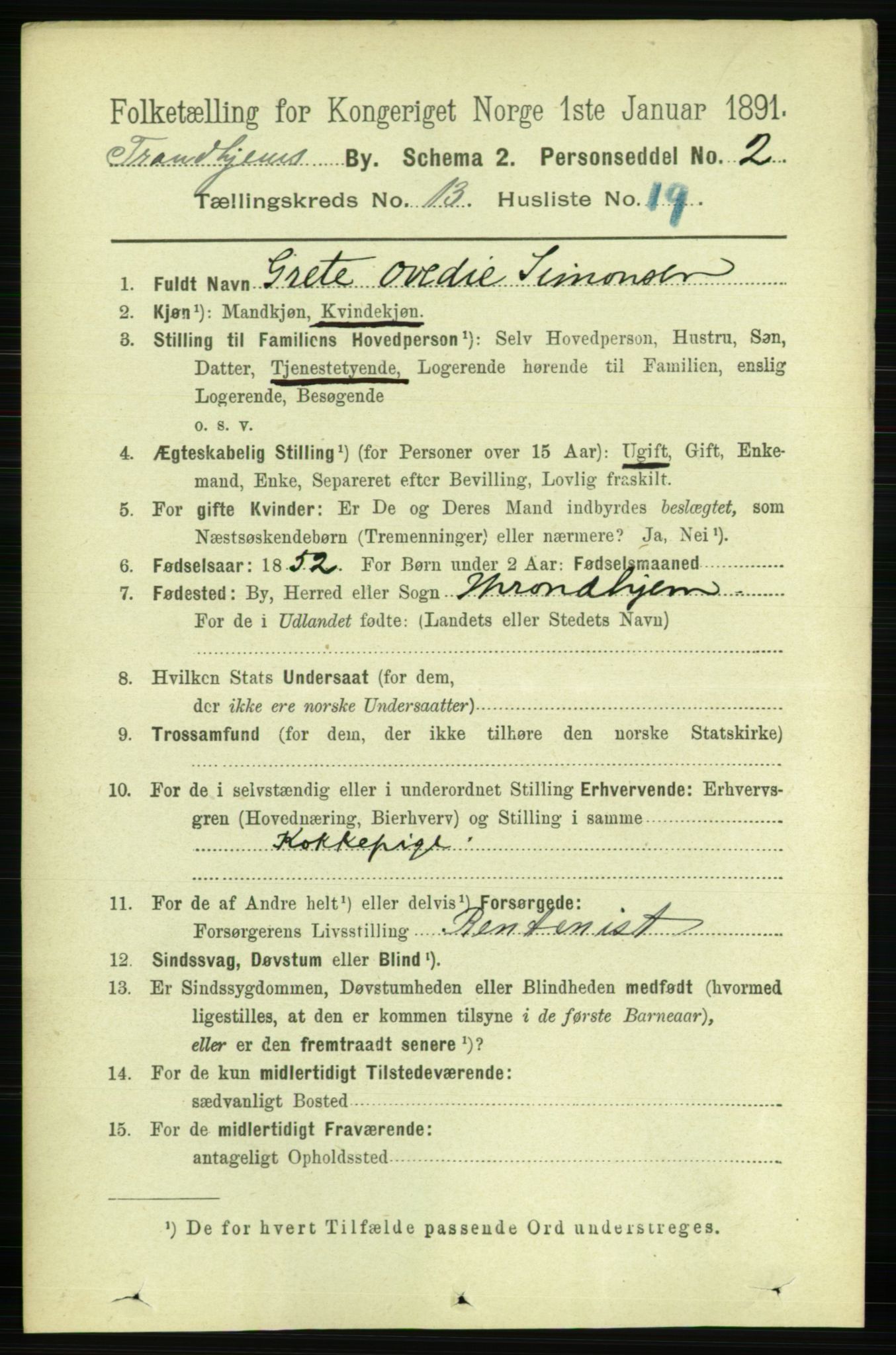 RA, 1891 census for 1601 Trondheim, 1891, p. 10431