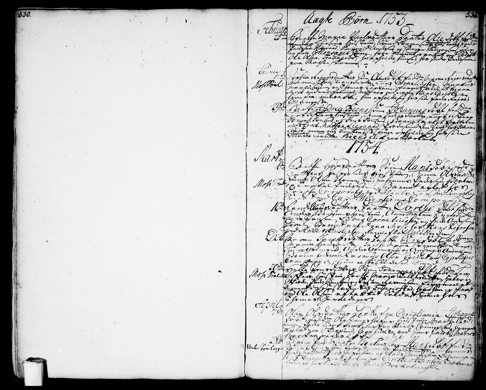 Moss prestekontor Kirkebøker, SAO/A-2003/F/Fa/L0002: Parish register (official) no. I 2, 1753-1779, p. 530-531