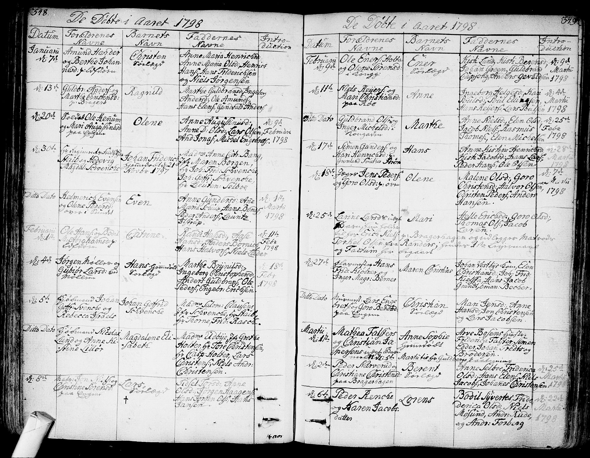 Bragernes kirkebøker, AV/SAKO-A-6/F/Fa/L0006a: Parish register (official) no. I 6, 1782-1814, p. 348-349