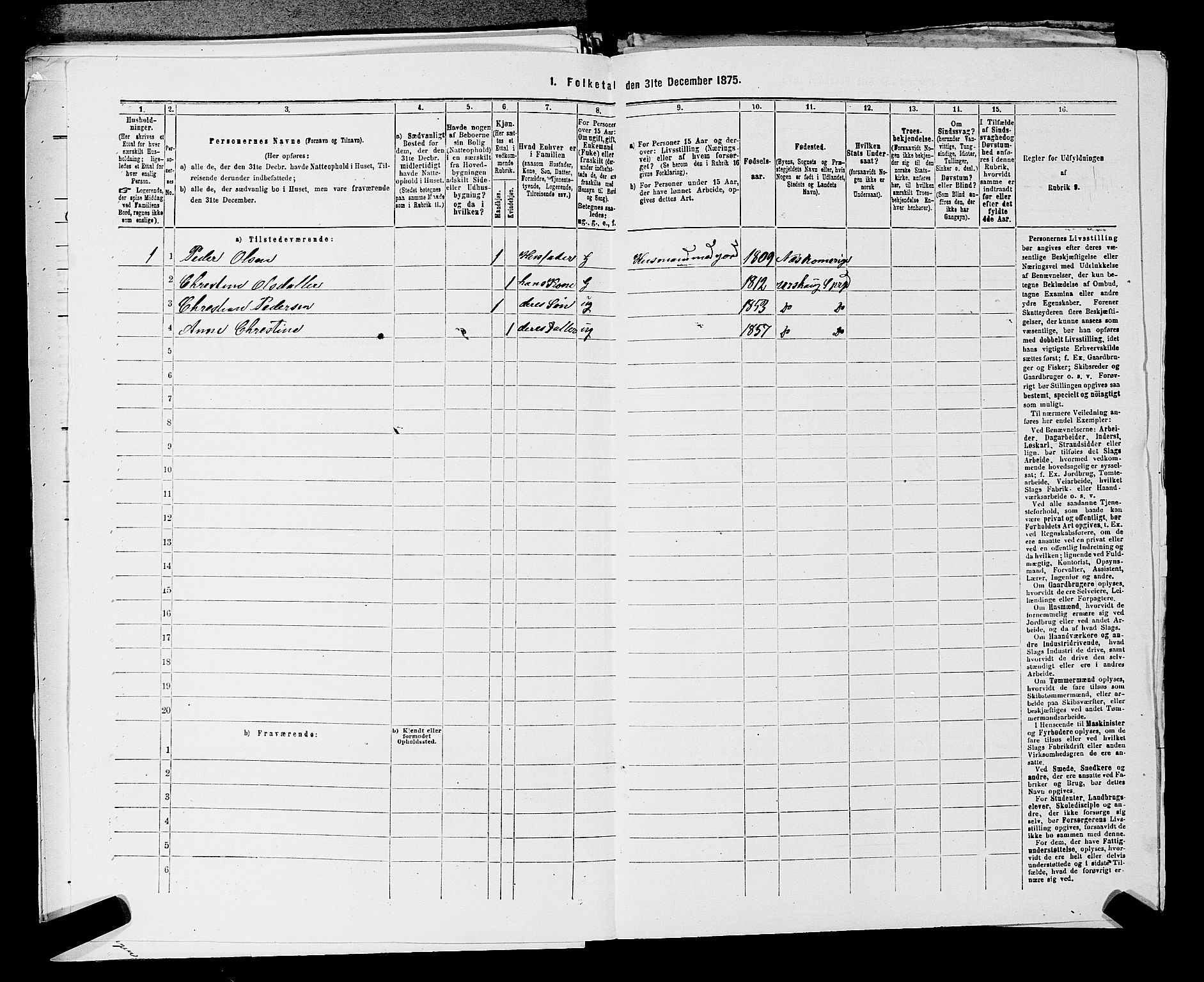 RA, 1875 census for 0224P Aurskog, 1875, p. 129