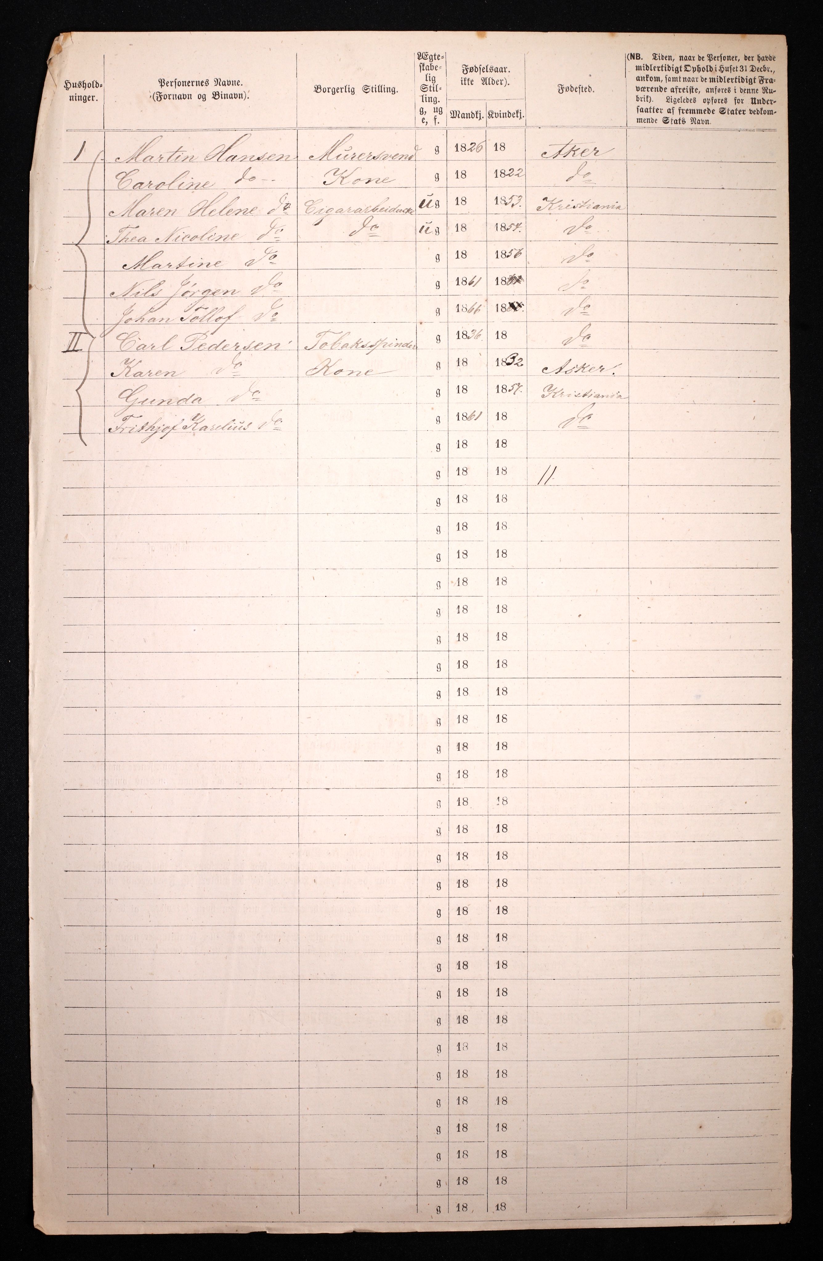 RA, 1870 census for 0301 Kristiania, 1870, p. 832