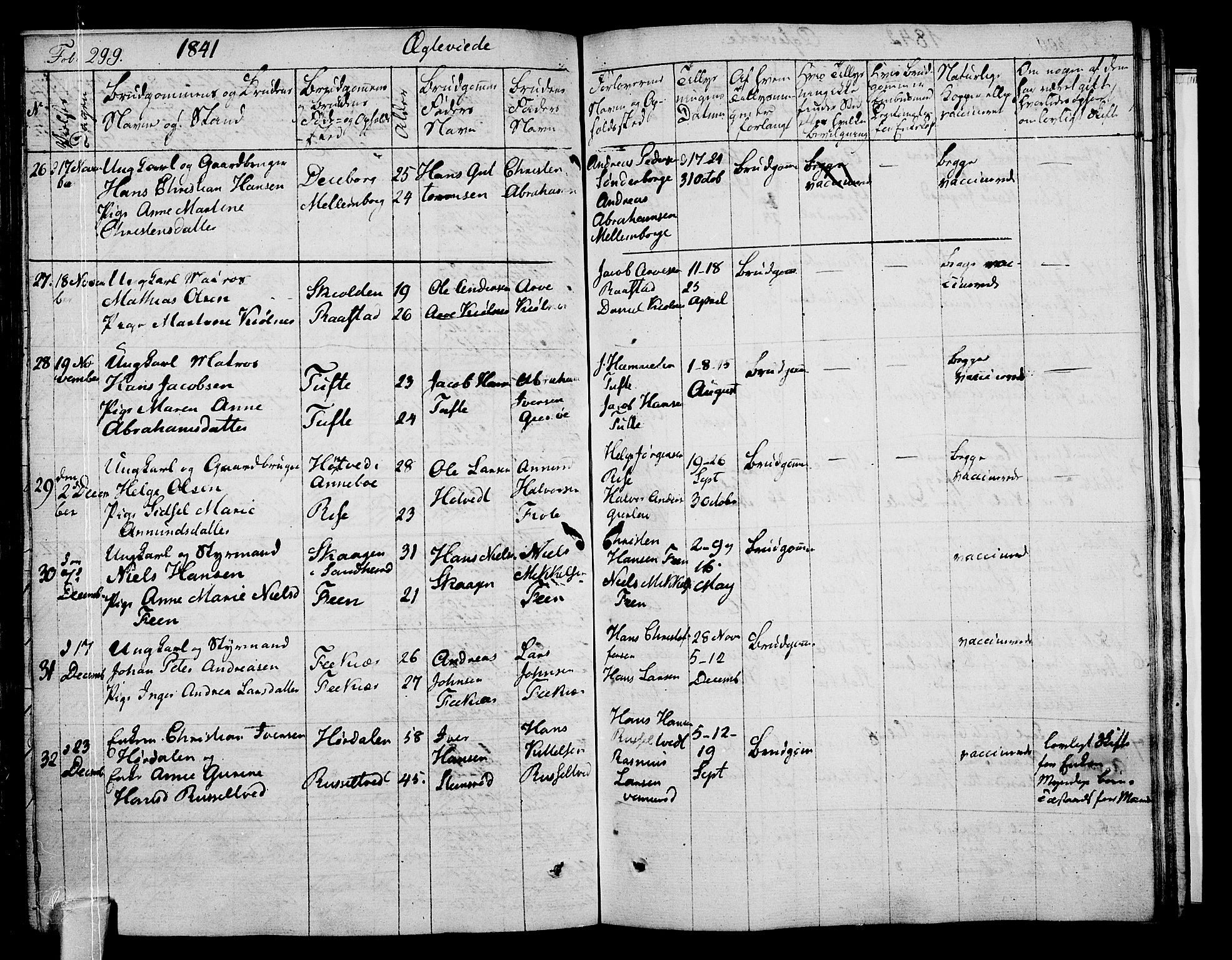 Stokke kirkebøker, AV/SAKO-A-320/F/Fa/L0006: Parish register (official) no. I 6, 1826-1843, p. 299