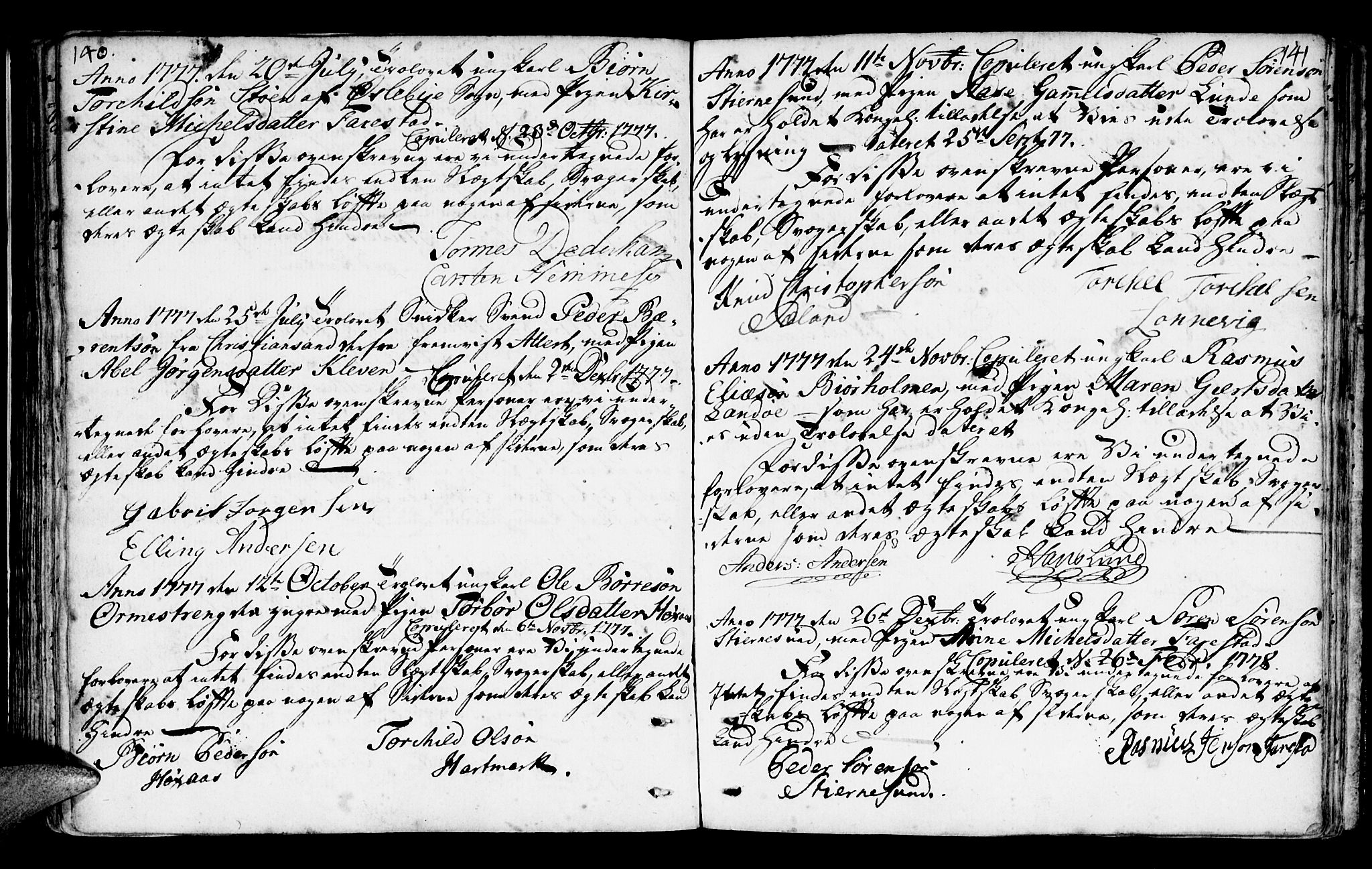 Mandal sokneprestkontor, SAK/1111-0030/F/Fa/Faa/L0006: Parish register (official) no. A 6, 1755-1783, p. 140-141
