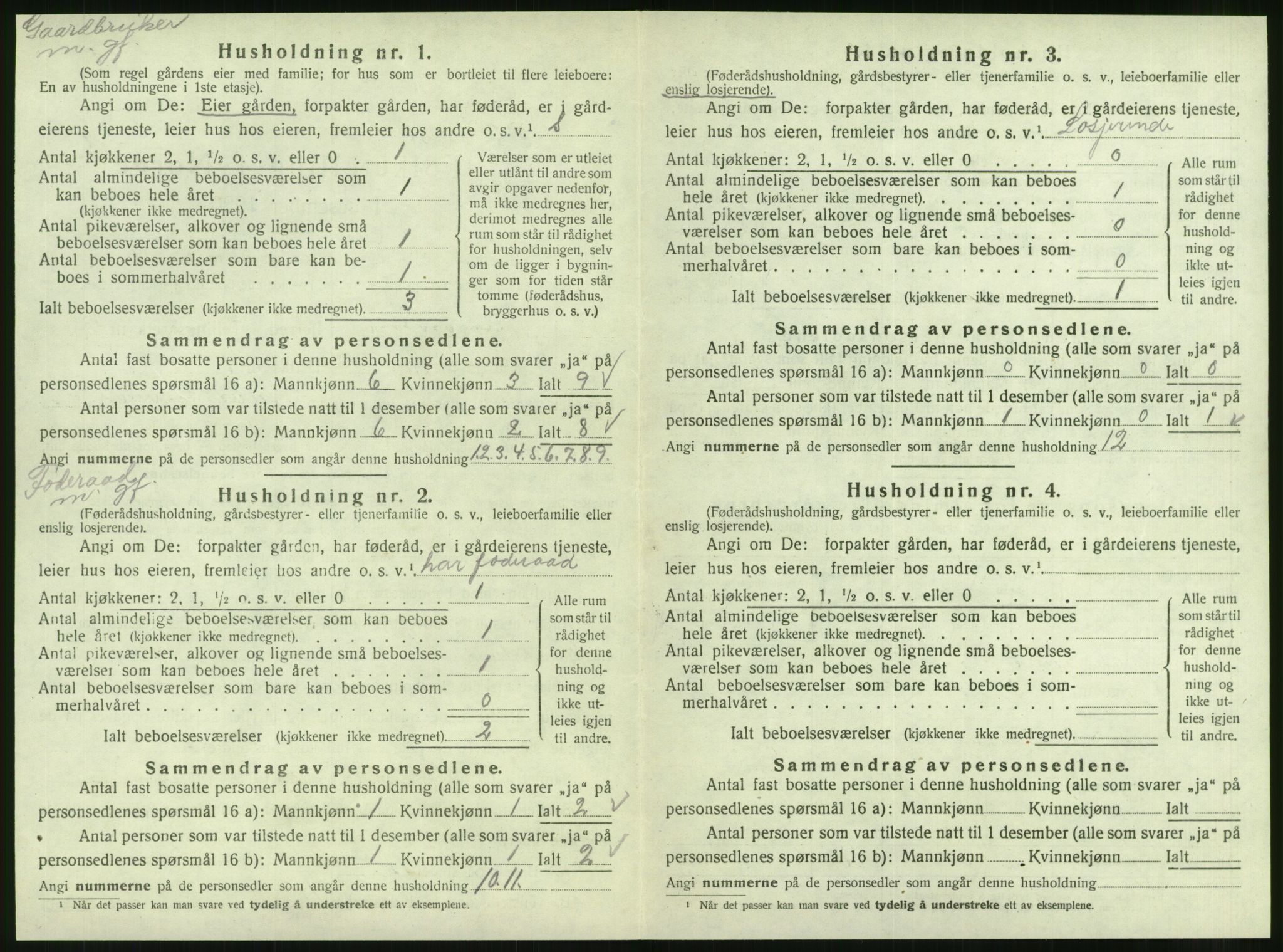 SAT, 1920 census for Velfjord, 1920, p. 326