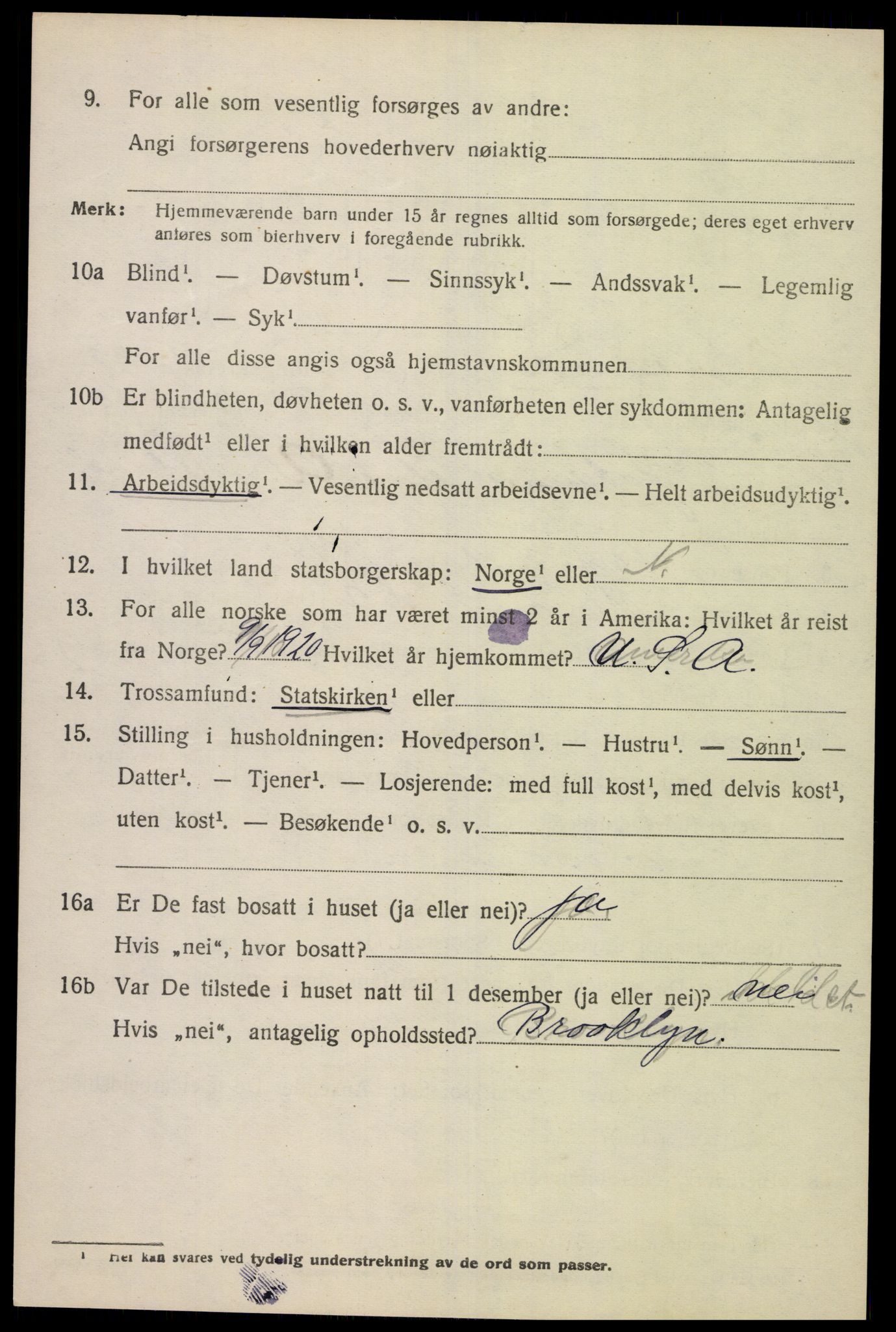 SAK, 1920 census for Sør-Audnedal, 1920, p. 7148