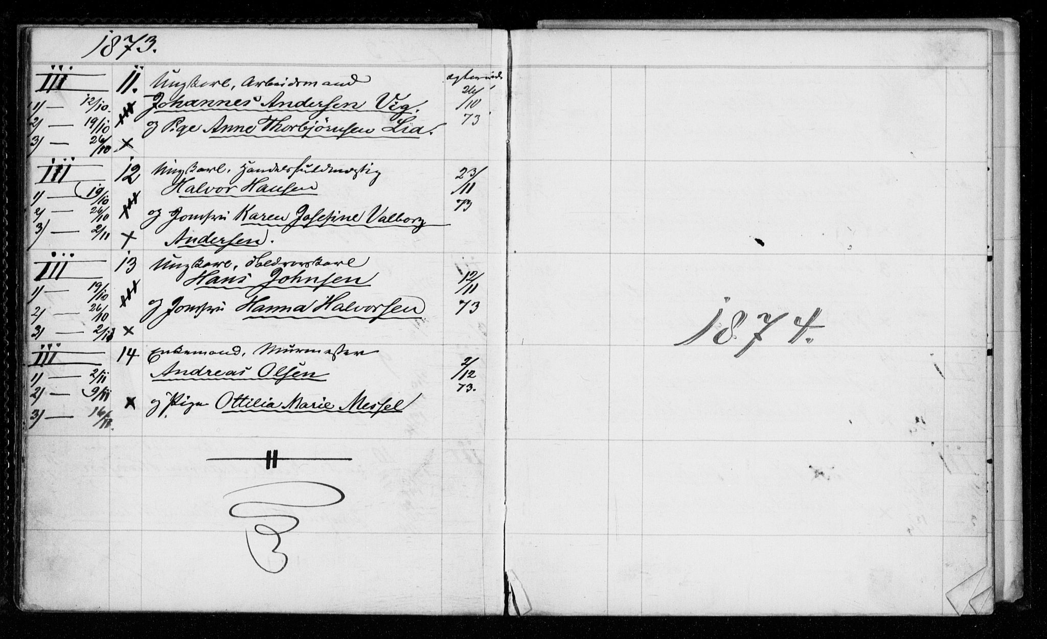 Garnisonsmenigheten Kirkebøker, AV/SAO-A-10846/H/Hb/L0001: Banns register no. II 1, 1865-1911