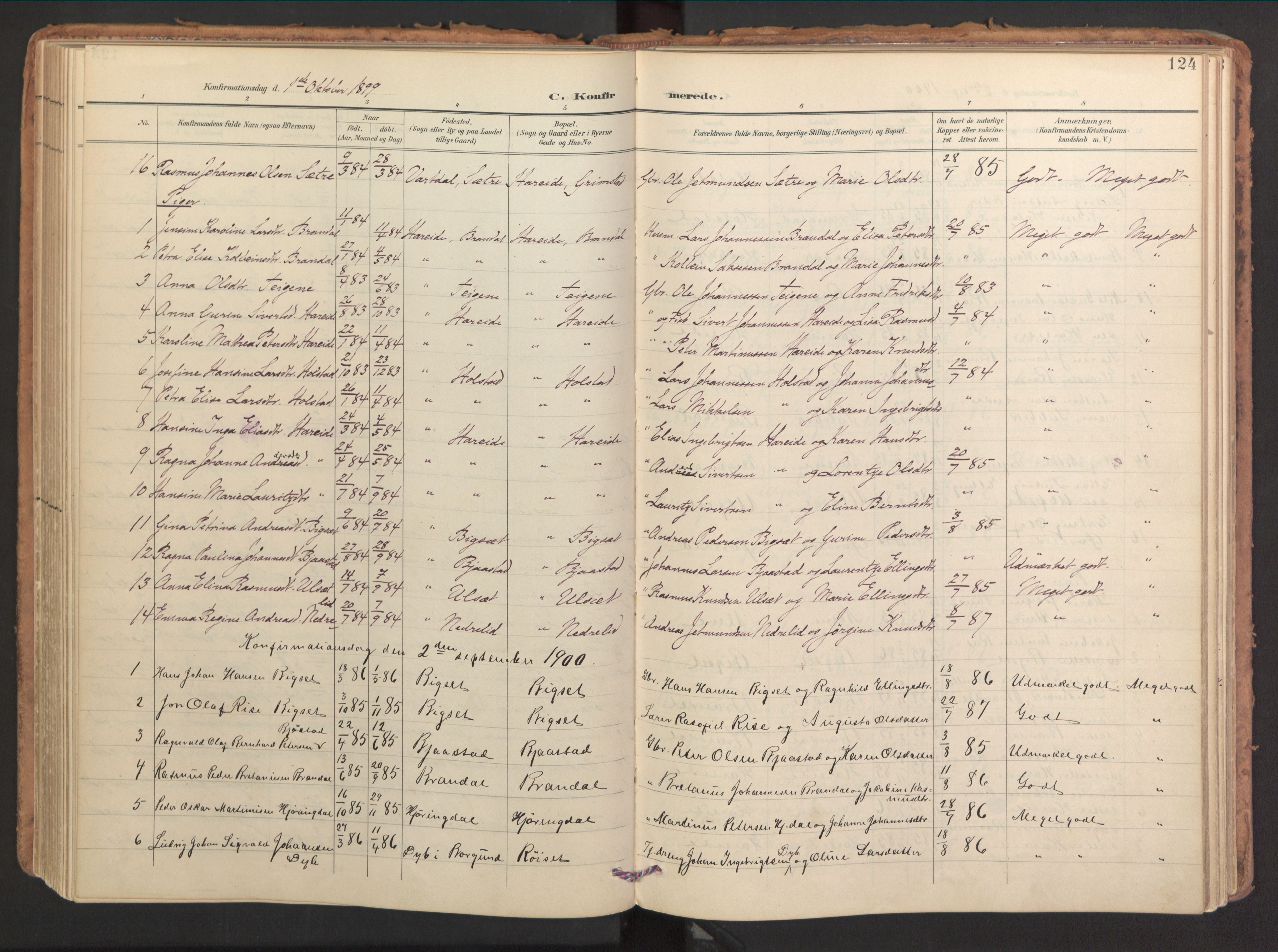 Ministerialprotokoller, klokkerbøker og fødselsregistre - Møre og Romsdal, AV/SAT-A-1454/510/L0123: Parish register (official) no. 510A03, 1898-1922, p. 124