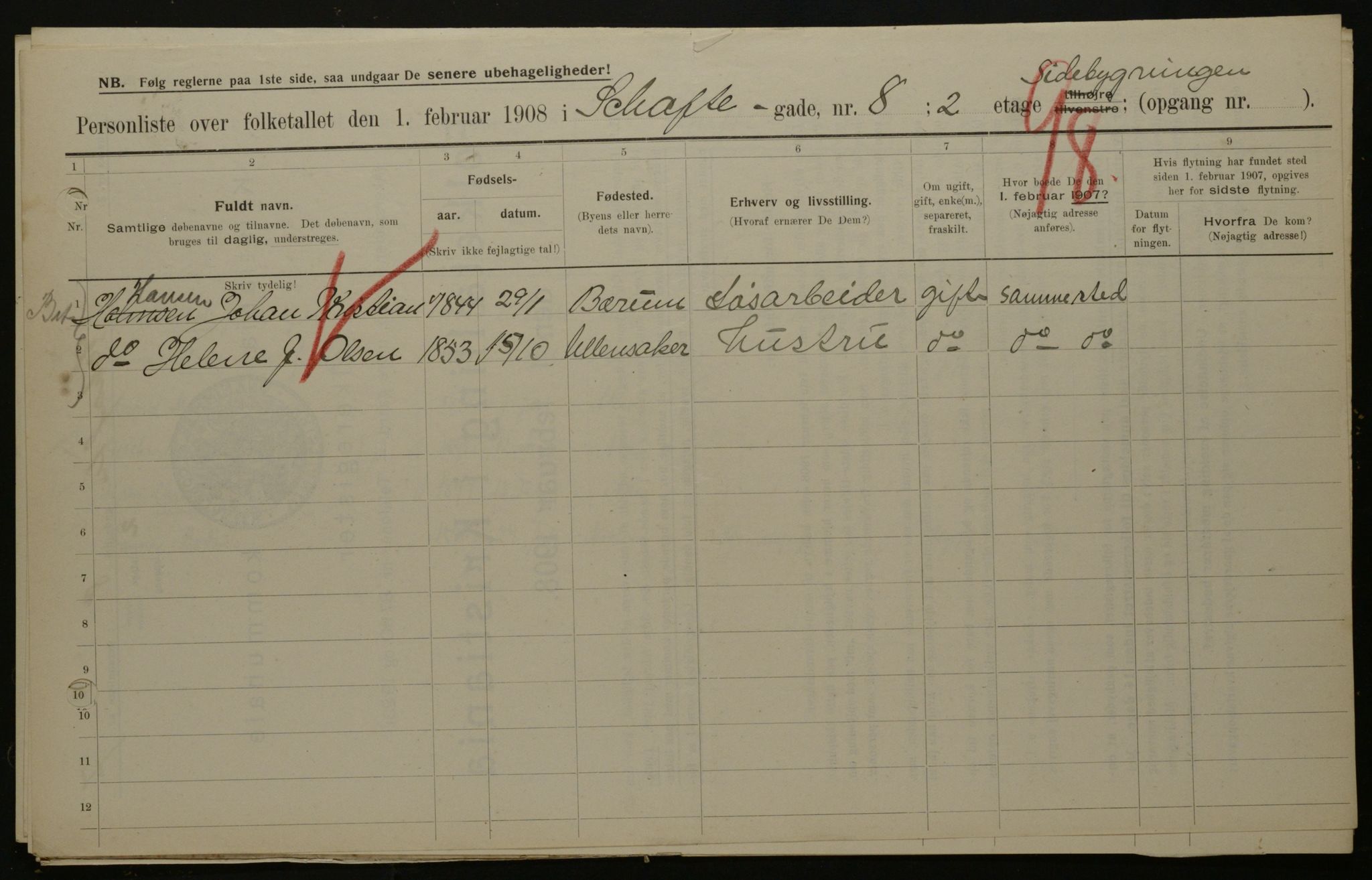 OBA, Municipal Census 1908 for Kristiania, 1908, p. 80555