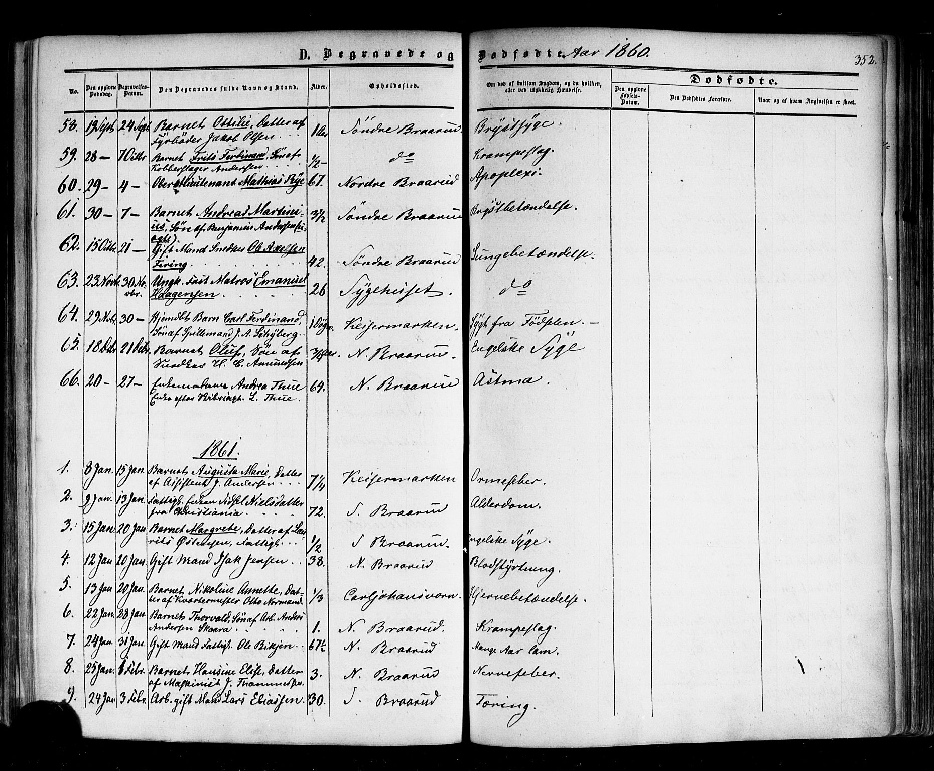 Horten kirkebøker, AV/SAKO-A-348/F/Fa/L0001: Parish register (official) no. 1, 1855-1871, p. 352