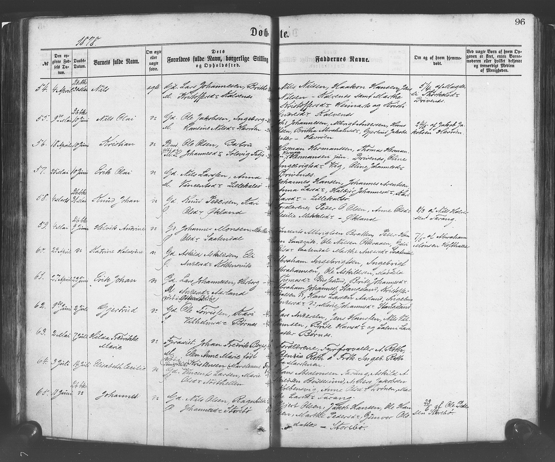 Sund sokneprestembete, SAB/A-99930: Parish register (official) no. A 15, 1867-1881, p. 96