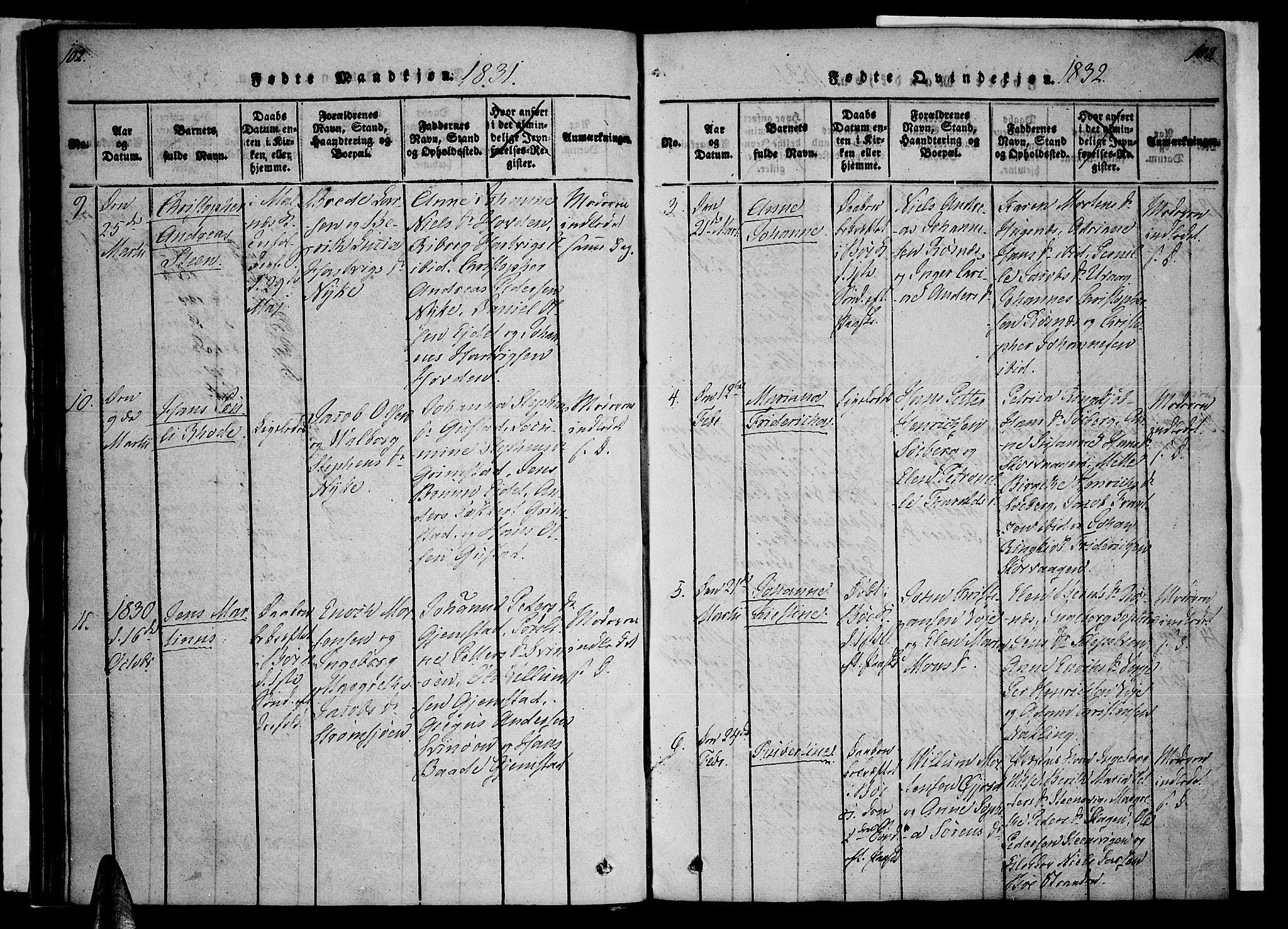 Ministerialprotokoller, klokkerbøker og fødselsregistre - Nordland, AV/SAT-A-1459/891/L1298: Parish register (official) no. 891A03, 1820-1840, p. 102-103