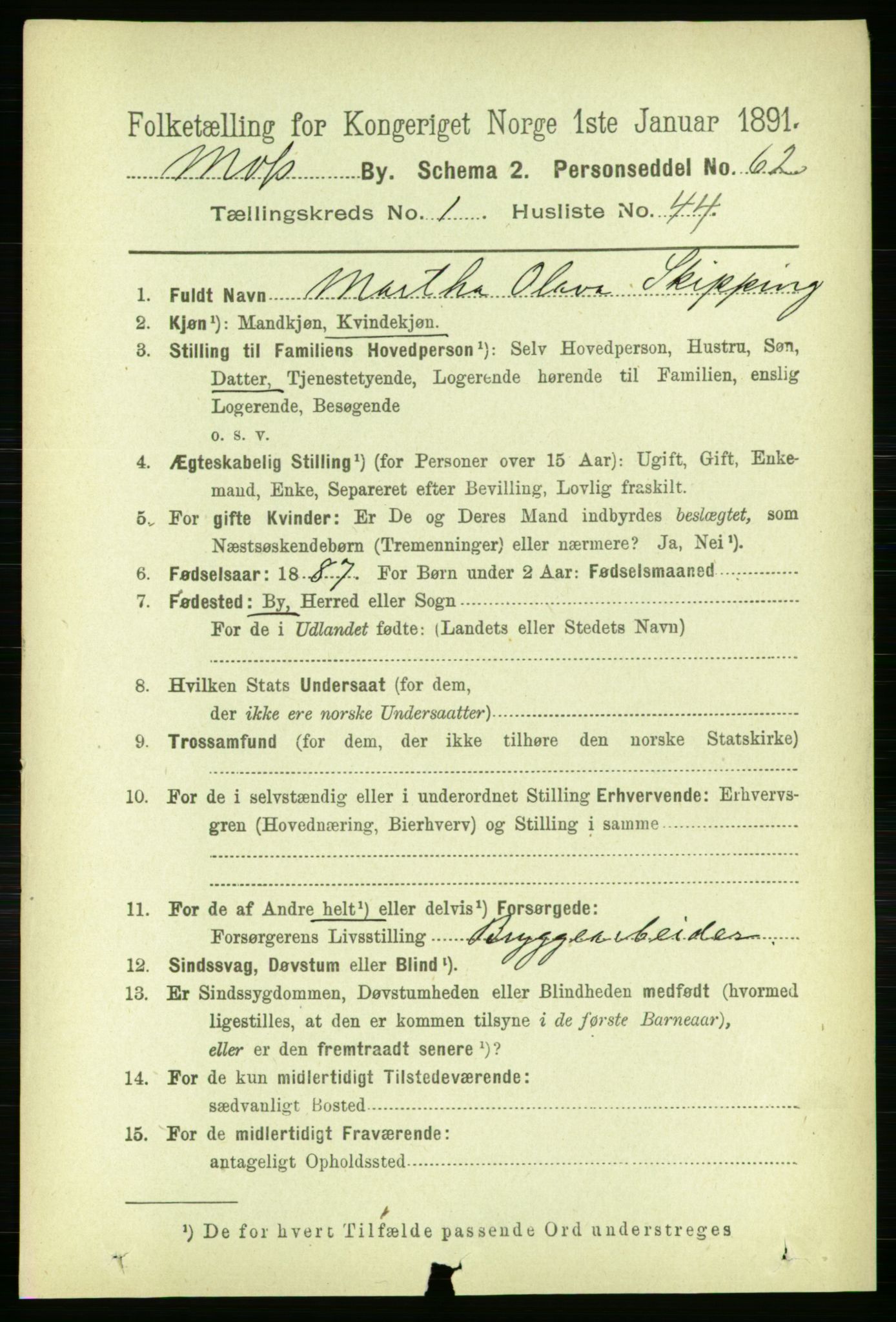 RA, 1891 census for 0104 Moss, 1891, p. 2008