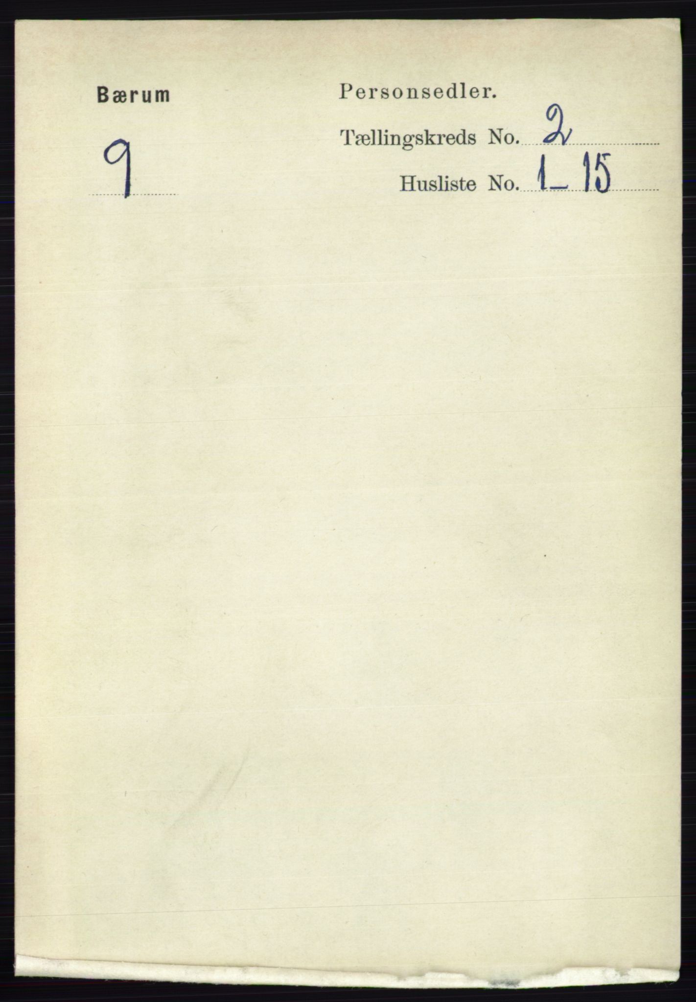 RA, 1891 census for 0219 Bærum, 1891, p. 1072