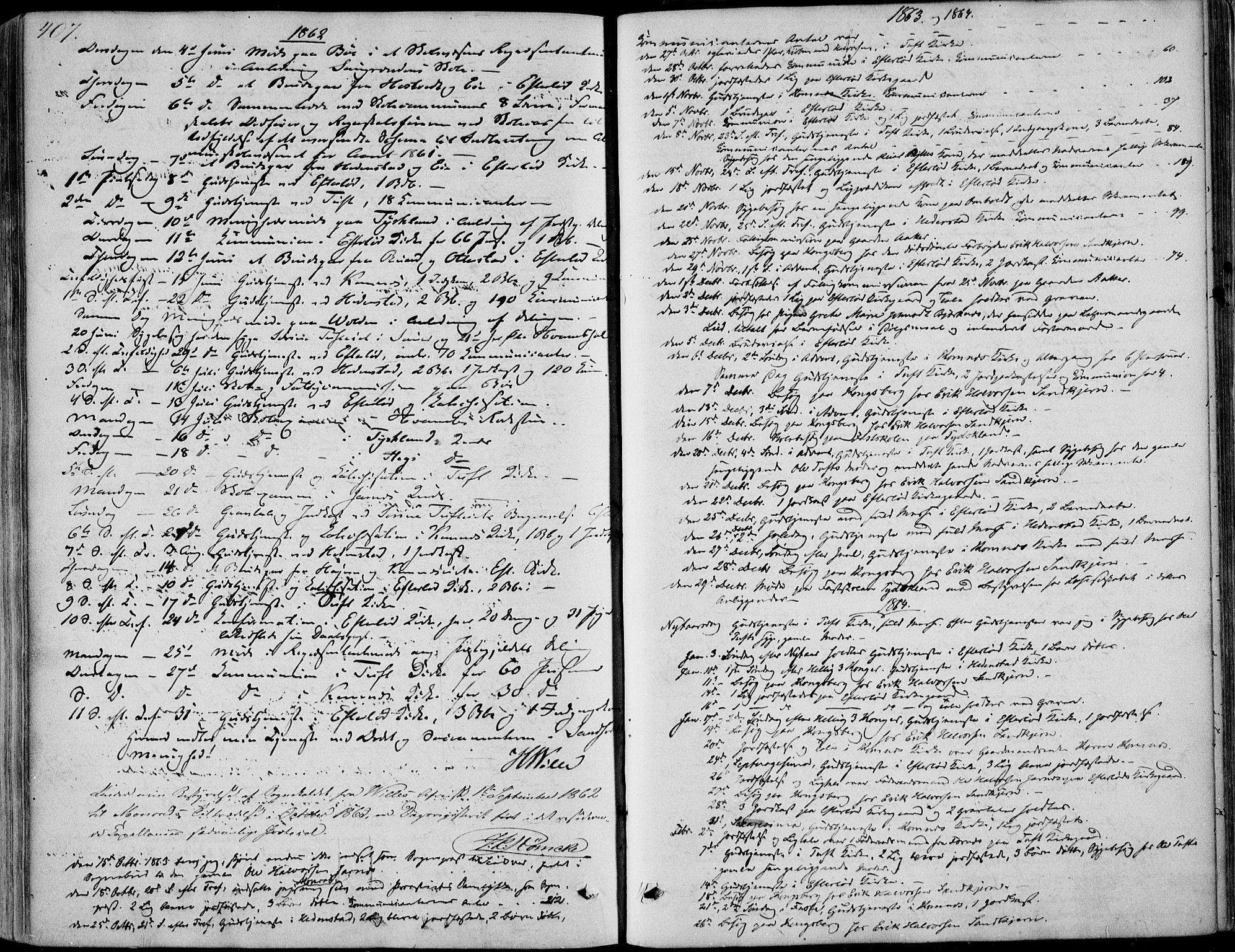 Sandsvær kirkebøker, SAKO/A-244/F/Fa/L0006: Parish register (official) no. I 6, 1857-1868, p. 407