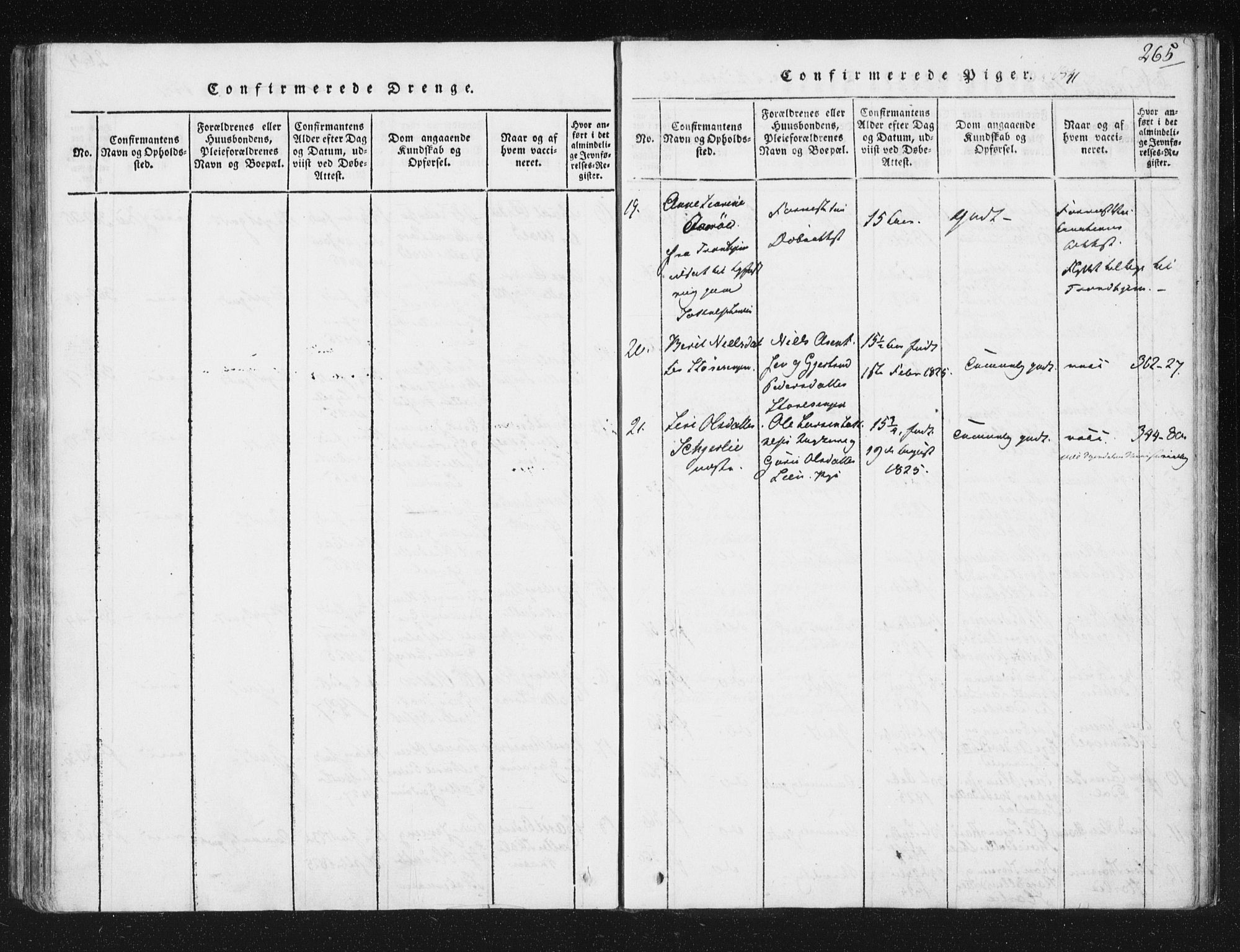 Ministerialprotokoller, klokkerbøker og fødselsregistre - Sør-Trøndelag, SAT/A-1456/687/L0996: Parish register (official) no. 687A04, 1816-1842, p. 265