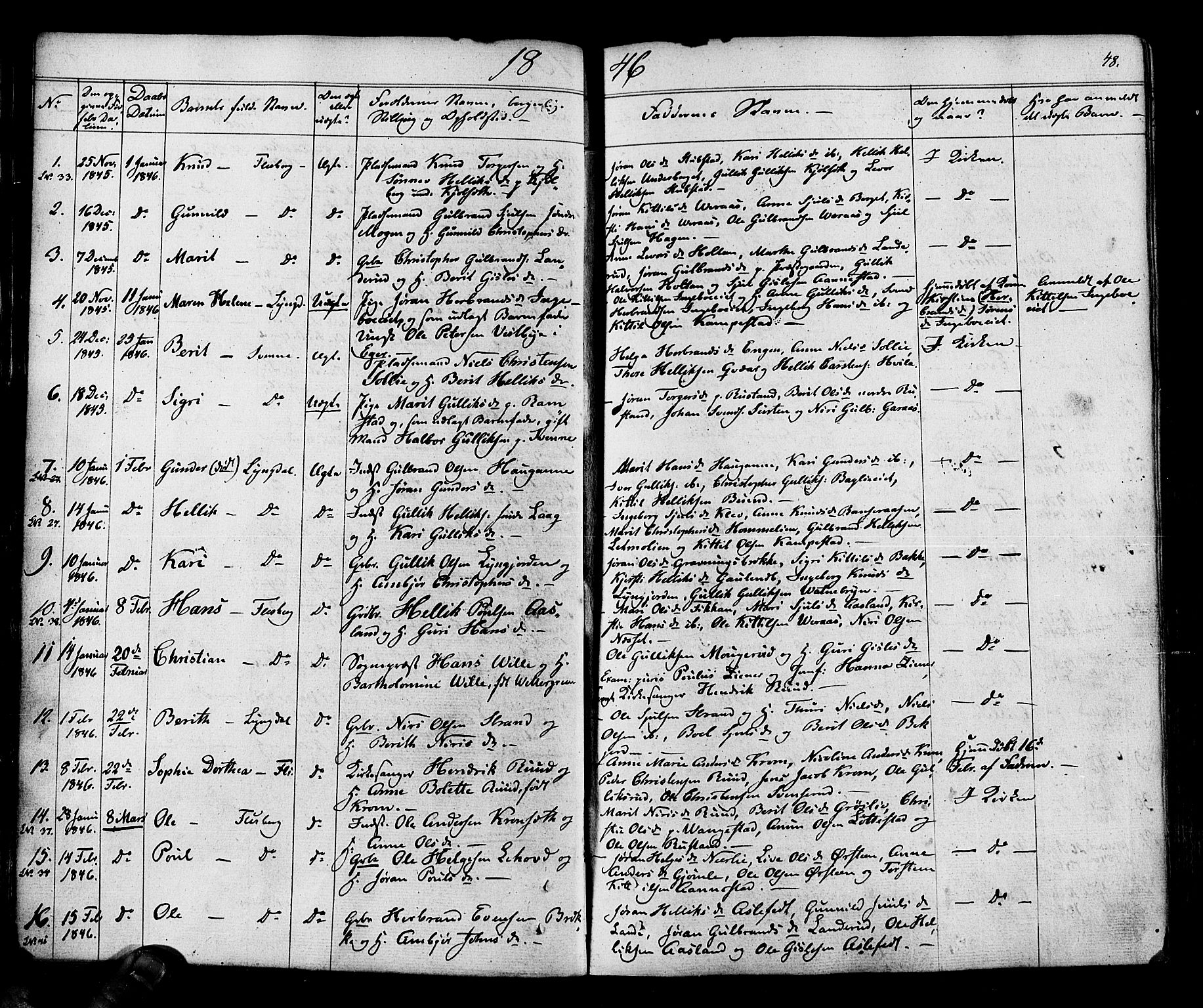 Flesberg kirkebøker, SAKO/A-18/F/Fa/L0006: Parish register (official) no. I 6, 1834-1860, p. 48