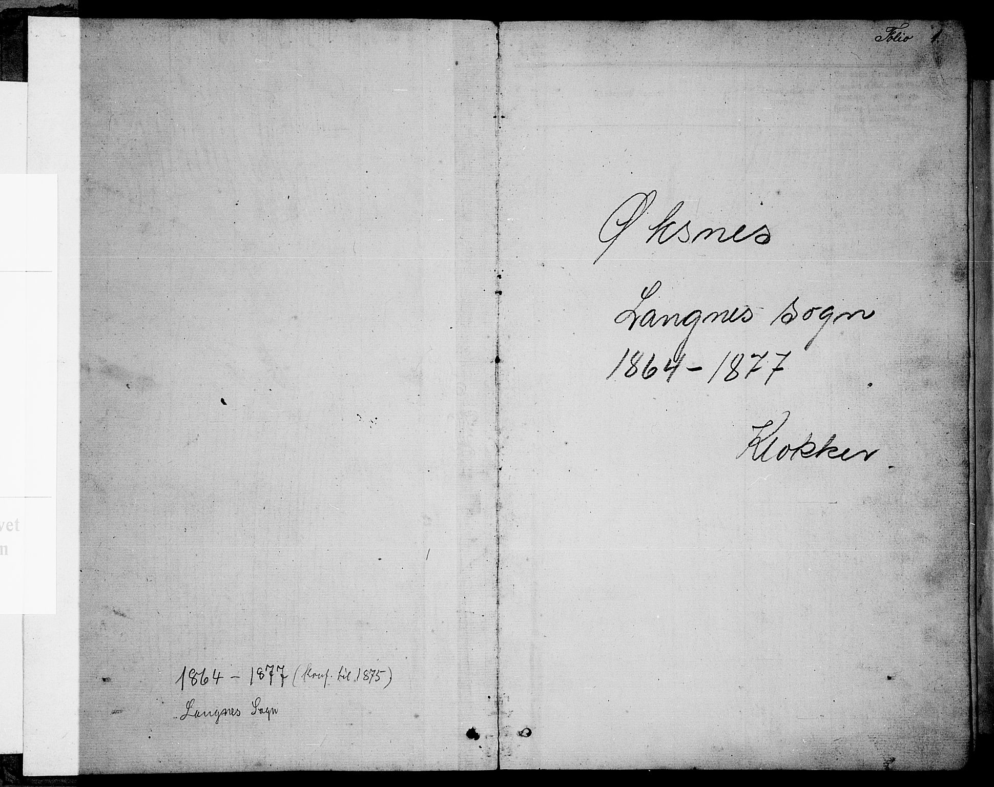 Ministerialprotokoller, klokkerbøker og fødselsregistre - Nordland, SAT/A-1459/894/L1358: Parish register (copy) no. 894C01, 1864-1877, p. 1