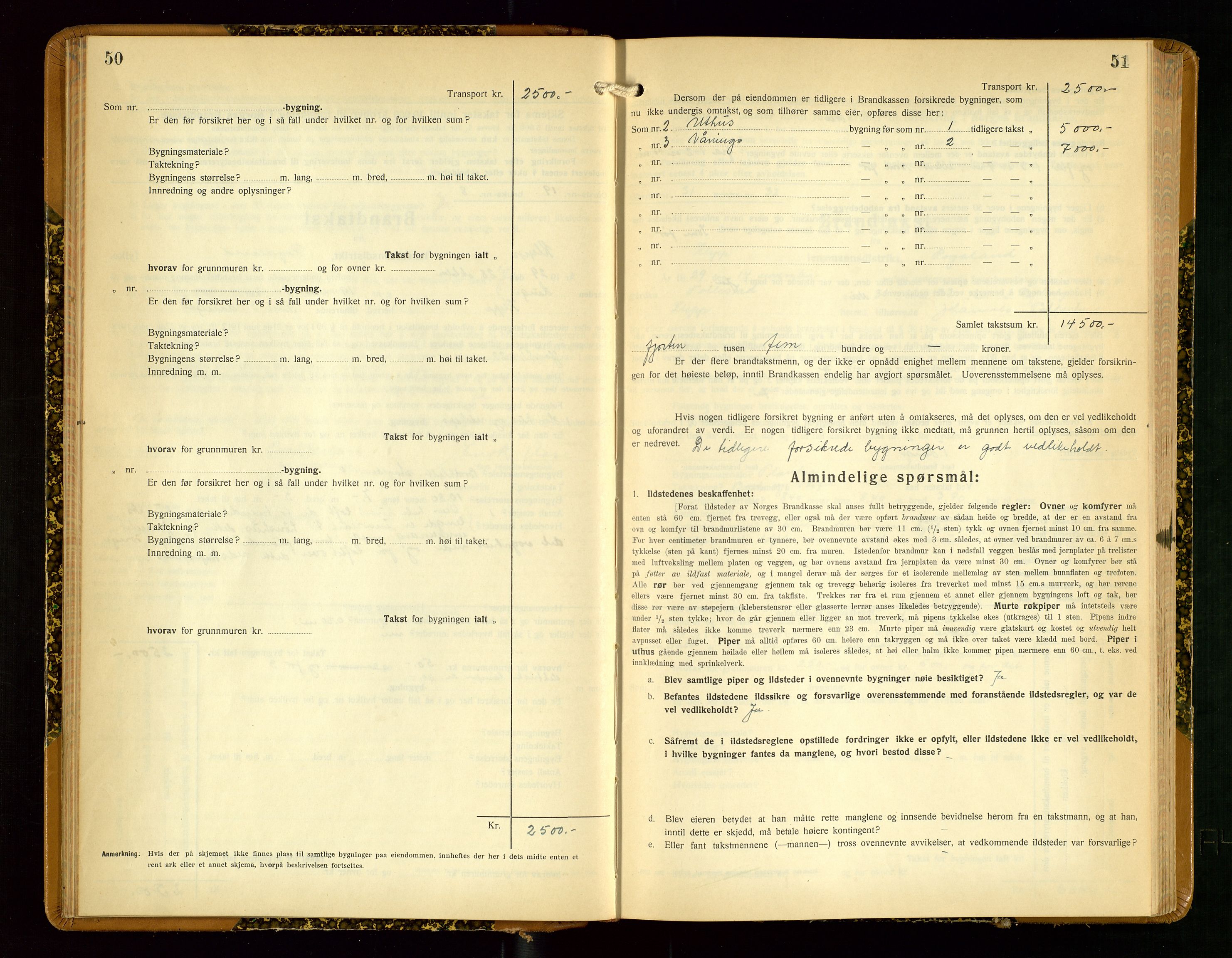 Klepp lensmannskontor, AV/SAST-A-100163/Goc/L0012: "Brandtakstprotokoll" m/register, 1929-1933, p. 50-51