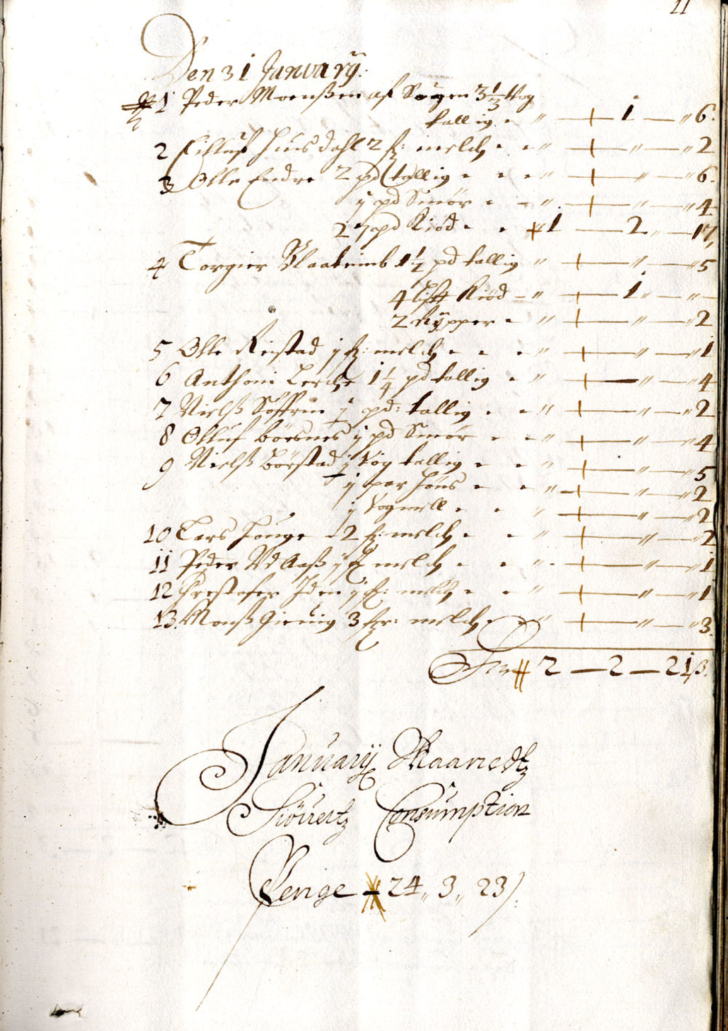 Rentekammeret inntil 1814, Reviderte regnskaper, Byregnskaper, AV/RA-EA-4066/R/Rp/L0469: [P93] Konsumpsjonsregnskap, 1681, p. 11a