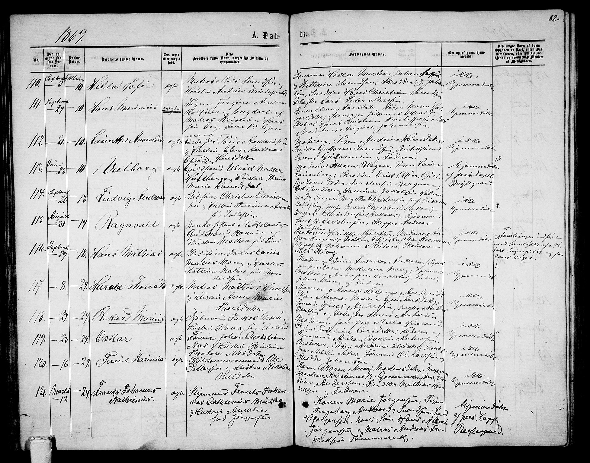 Tønsberg kirkebøker, AV/SAKO-A-330/G/Ga/L0004: Parish register (copy) no. 4, 1865-1874, p. 82