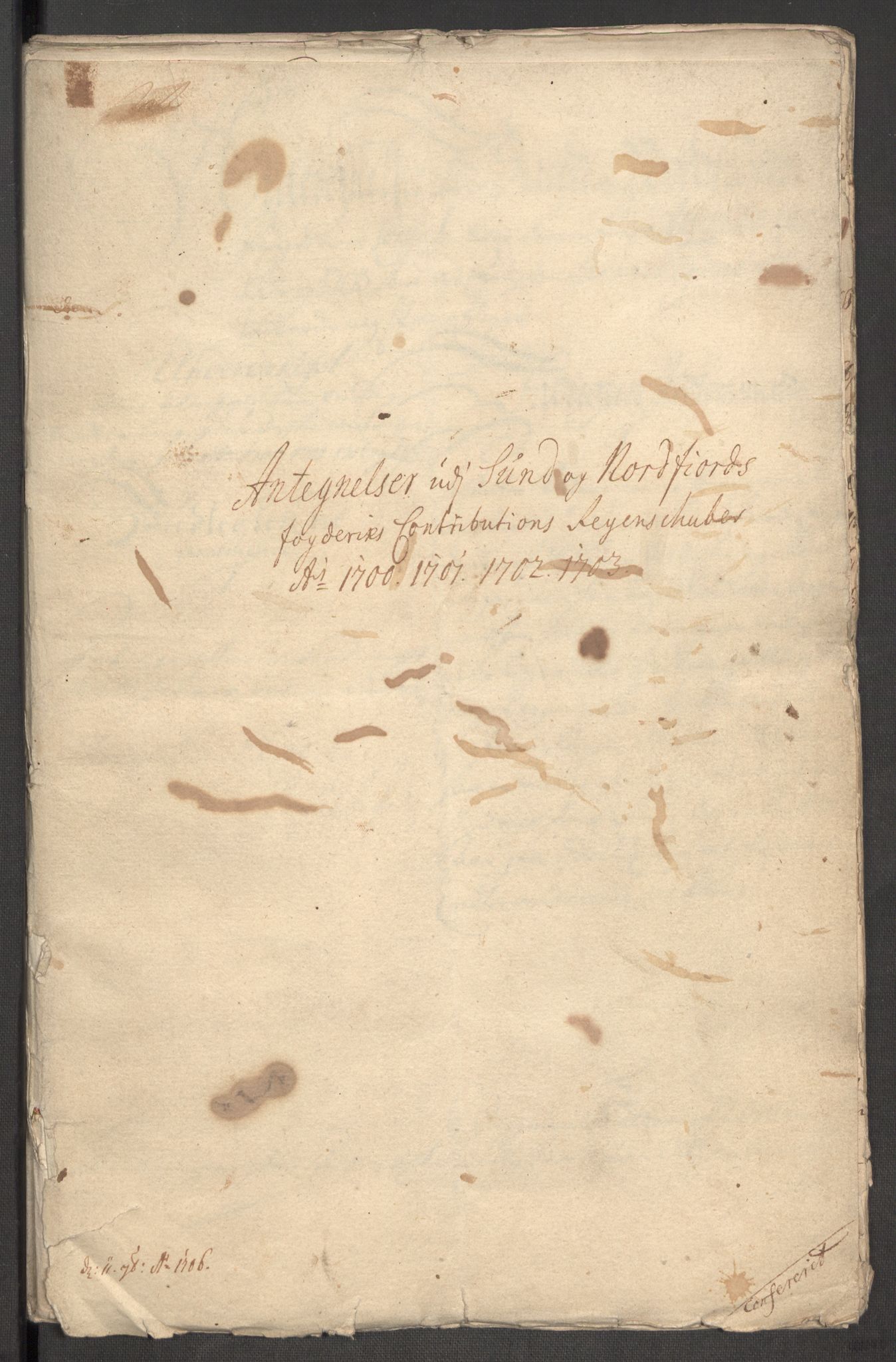 Rentekammeret inntil 1814, Reviderte regnskaper, Fogderegnskap, RA/EA-4092/R53/L3427: Fogderegnskap Sunn- og Nordfjord, 1703, p. 296