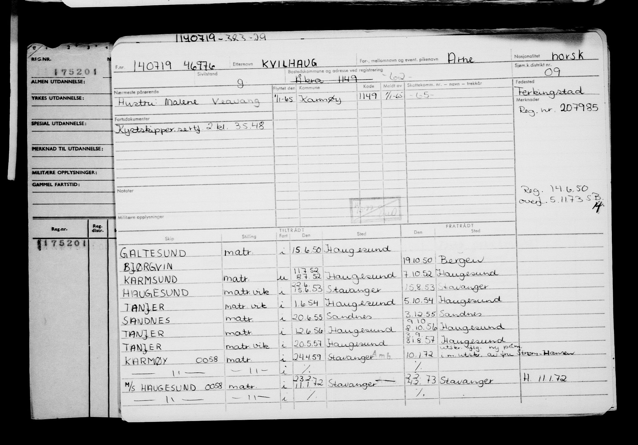 Direktoratet for sjømenn, AV/RA-S-3545/G/Gb/L0170: Hovedkort, 1919, p. 255