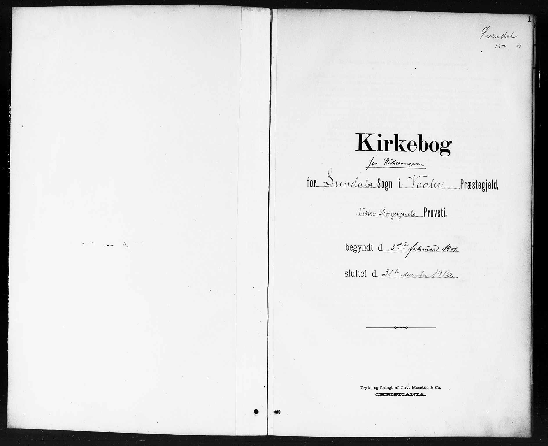 Våler prestekontor Kirkebøker, SAO/A-11083/G/Gb/L0001: Parish register (copy) no. II 1, 1901-1916, p. 1