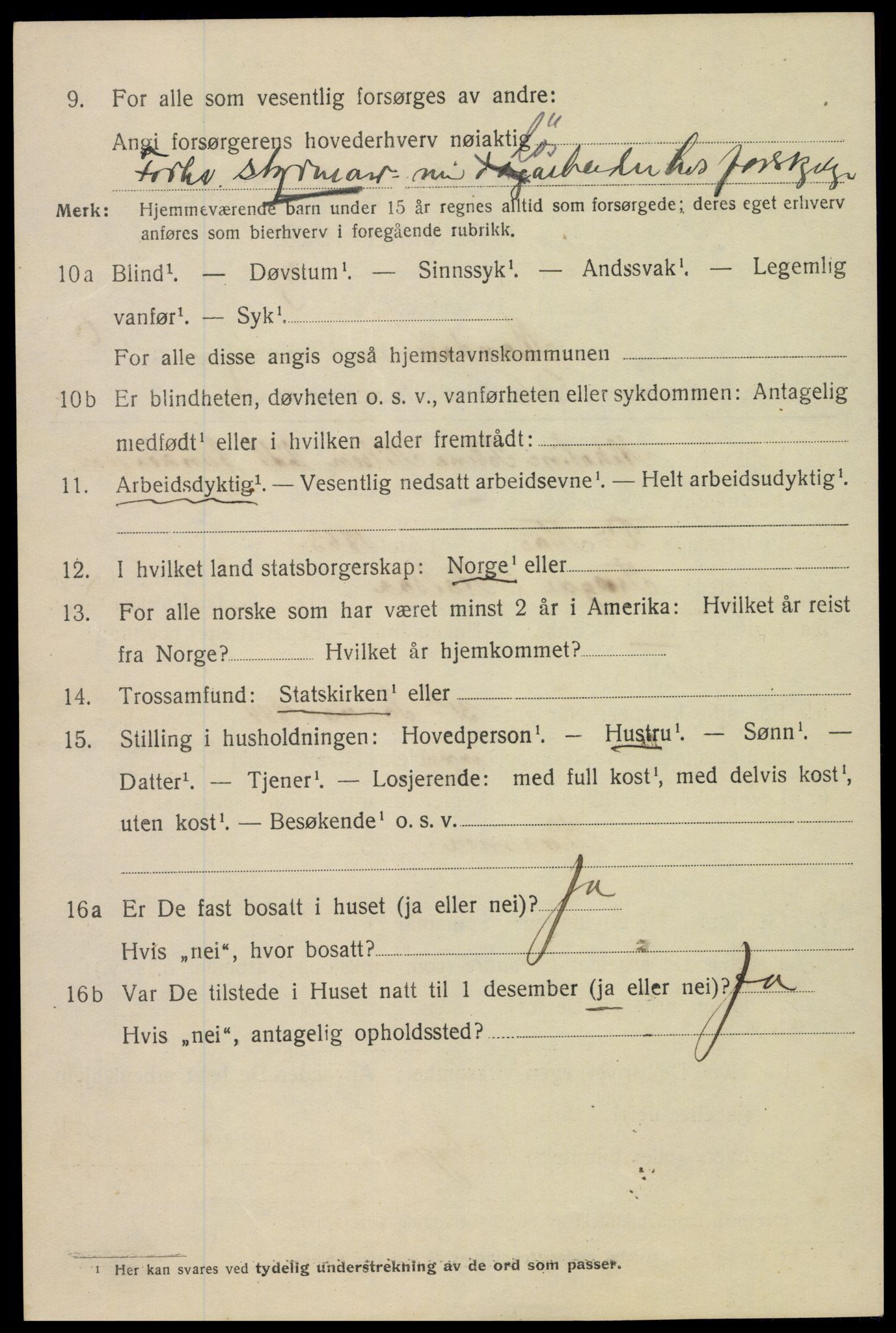 SAK, 1920 census for Mandal, 1920, p. 9384
