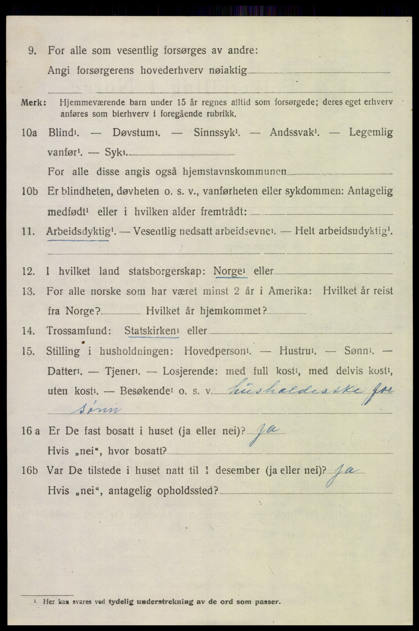 SAH, 1920 census for Trysil, 1920, p. 12748