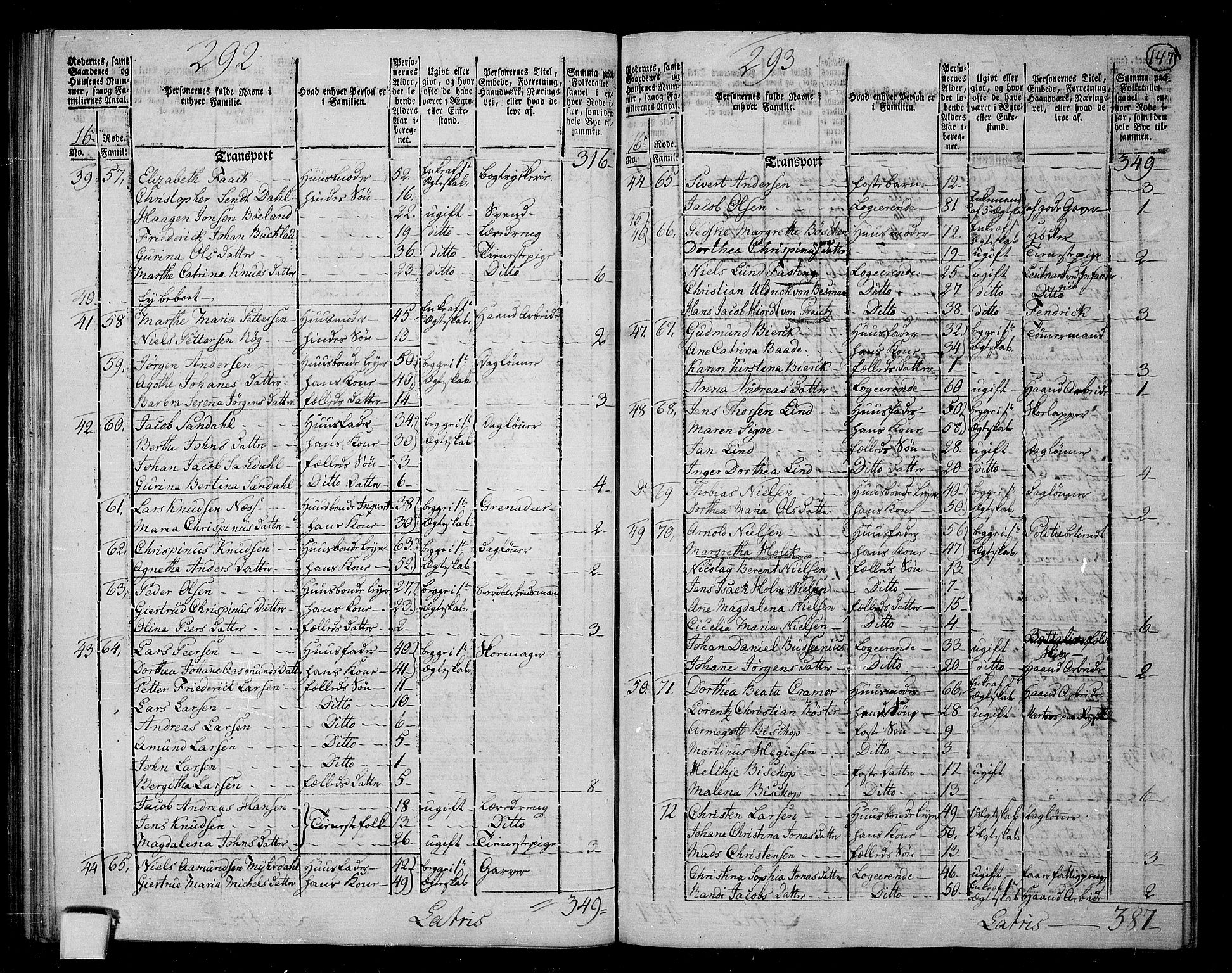 RA, 1801 census for 1301 Bergen, 1801, p. 146b-147a