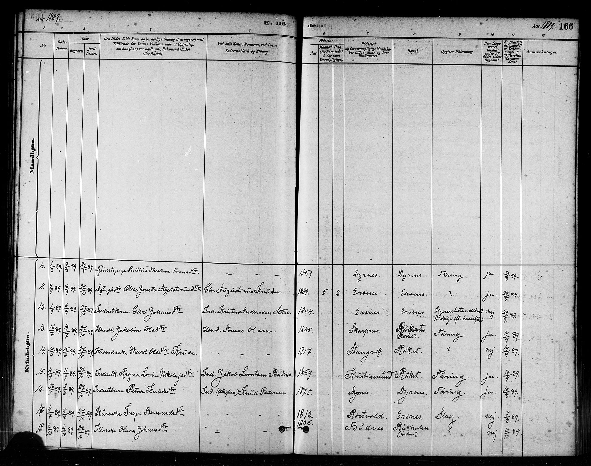 Ministerialprotokoller, klokkerbøker og fødselsregistre - Møre og Romsdal, SAT/A-1454/582/L0947: Parish register (official) no. 582A01, 1880-1900, p. 166