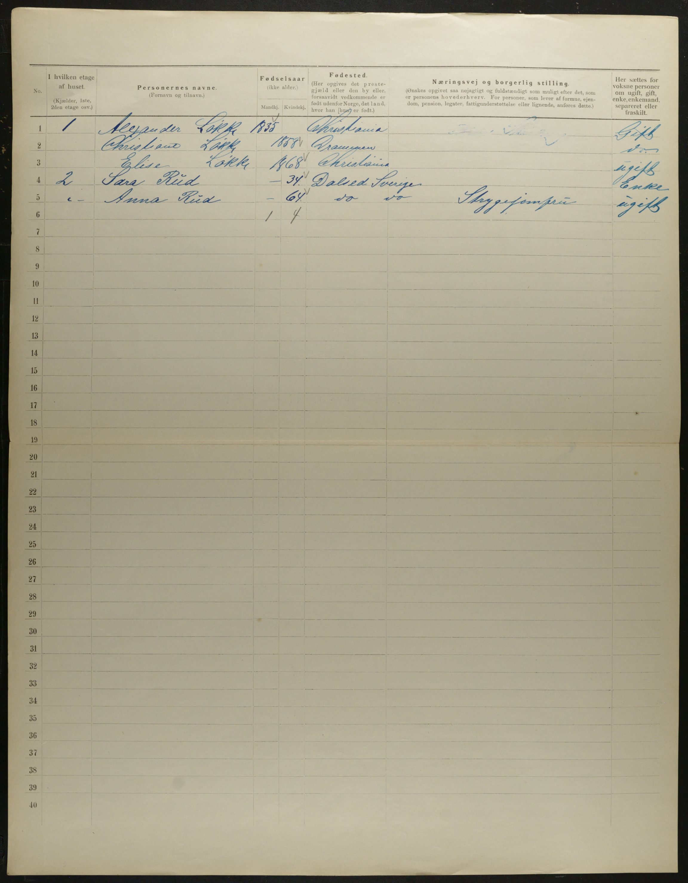 OBA, Municipal Census 1901 for Kristiania, 1901, p. 7980