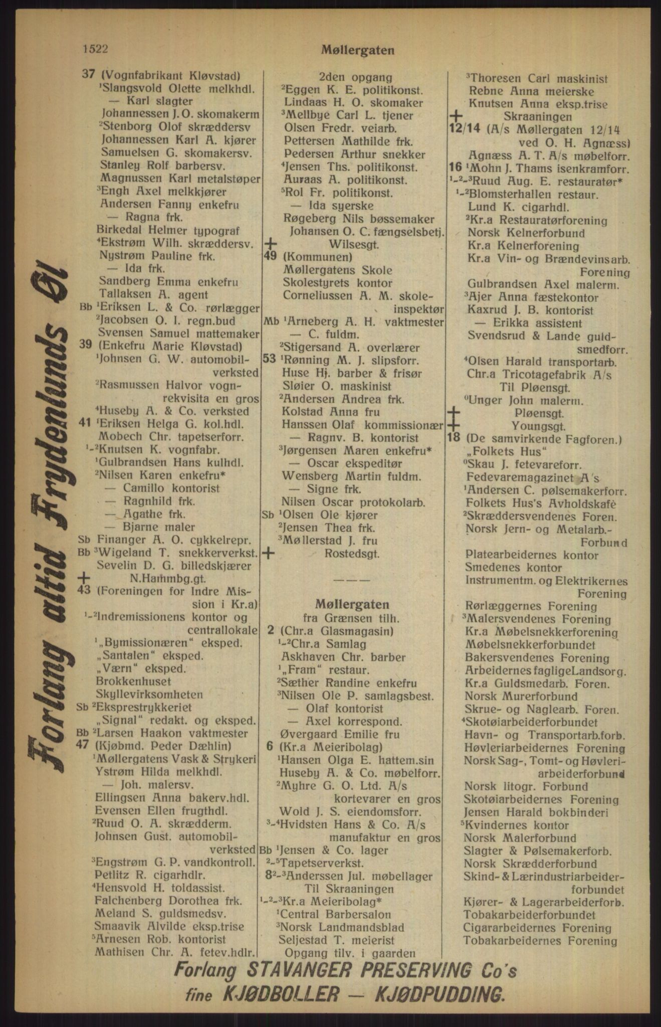 Kristiania/Oslo adressebok, PUBL/-, 1915, p. 1522