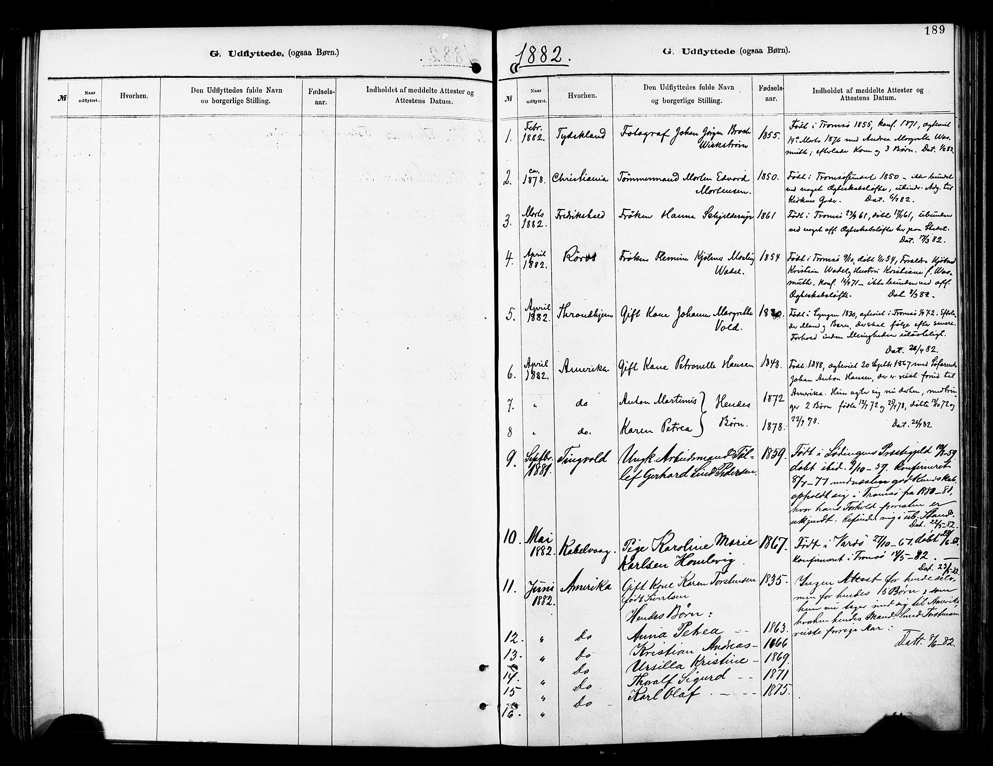 Tromsø sokneprestkontor/stiftsprosti/domprosti, AV/SATØ-S-1343/G/Ga/L0014kirke: Parish register (official) no. 14, 1878-1888, p. 189