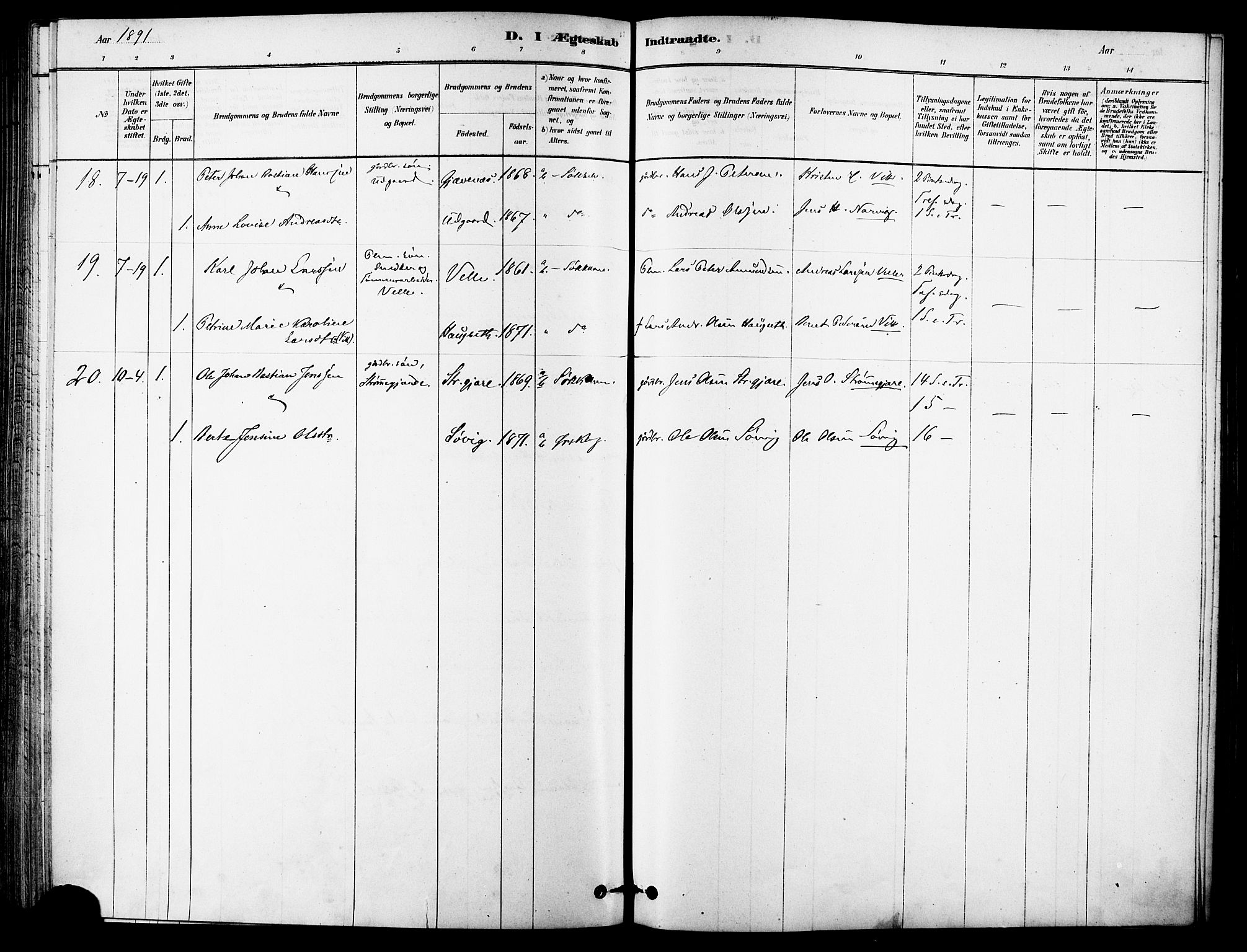 Ministerialprotokoller, klokkerbøker og fødselsregistre - Møre og Romsdal, AV/SAT-A-1454/523/L0334: Parish register (official) no. 523A01, 1878-1891