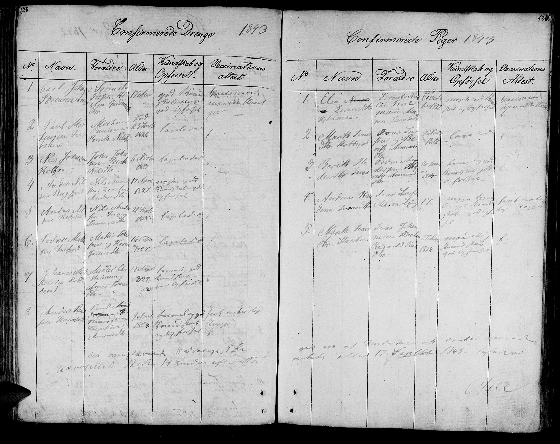 Måsøy sokneprestkontor, AV/SATØ-S-1348/H/Ha/L0001kirke: Parish register (official) no. 1, 1806-1851, p. 536-537