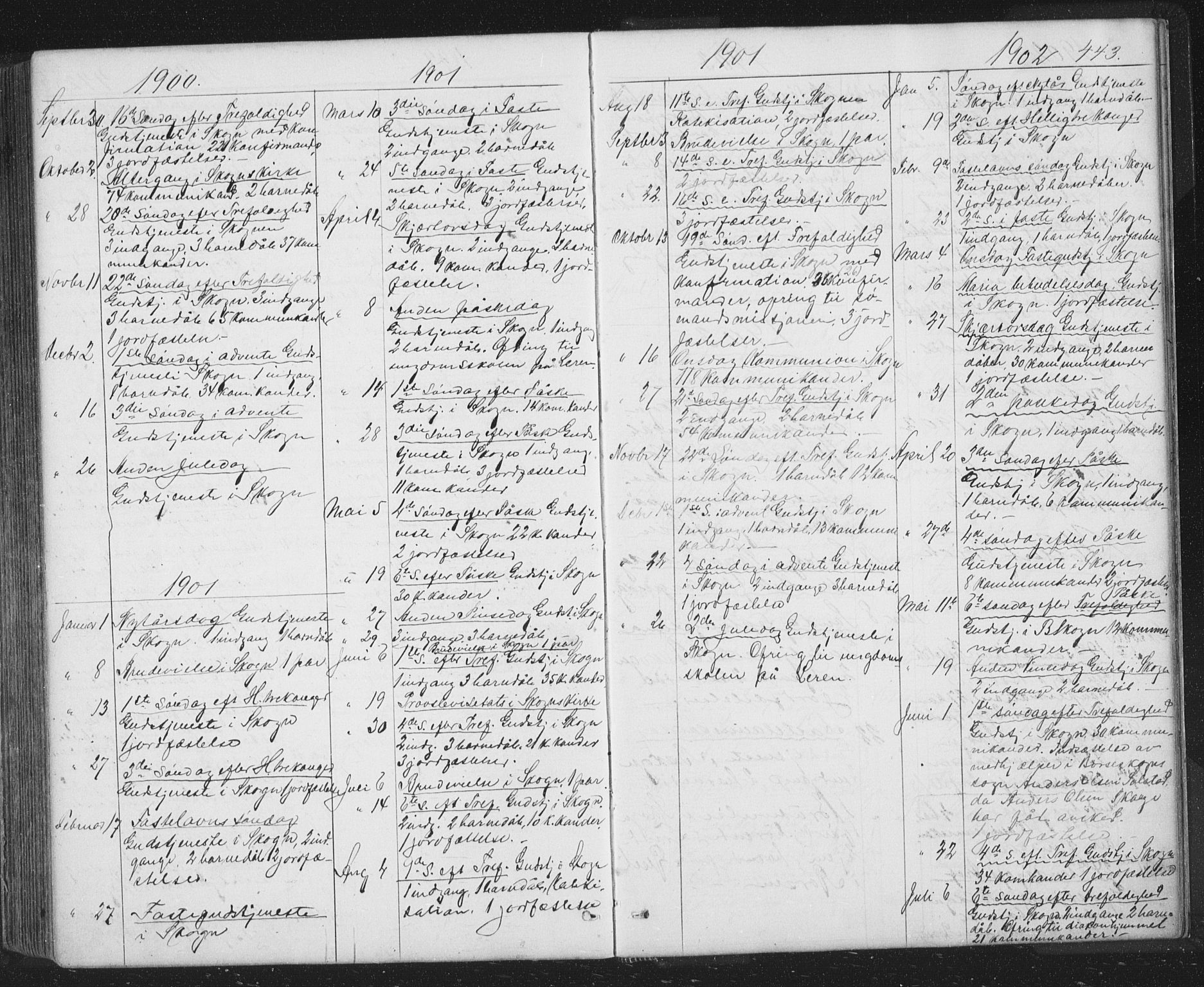 Ministerialprotokoller, klokkerbøker og fødselsregistre - Sør-Trøndelag, SAT/A-1456/667/L0798: Parish register (copy) no. 667C03, 1867-1929, p. 443