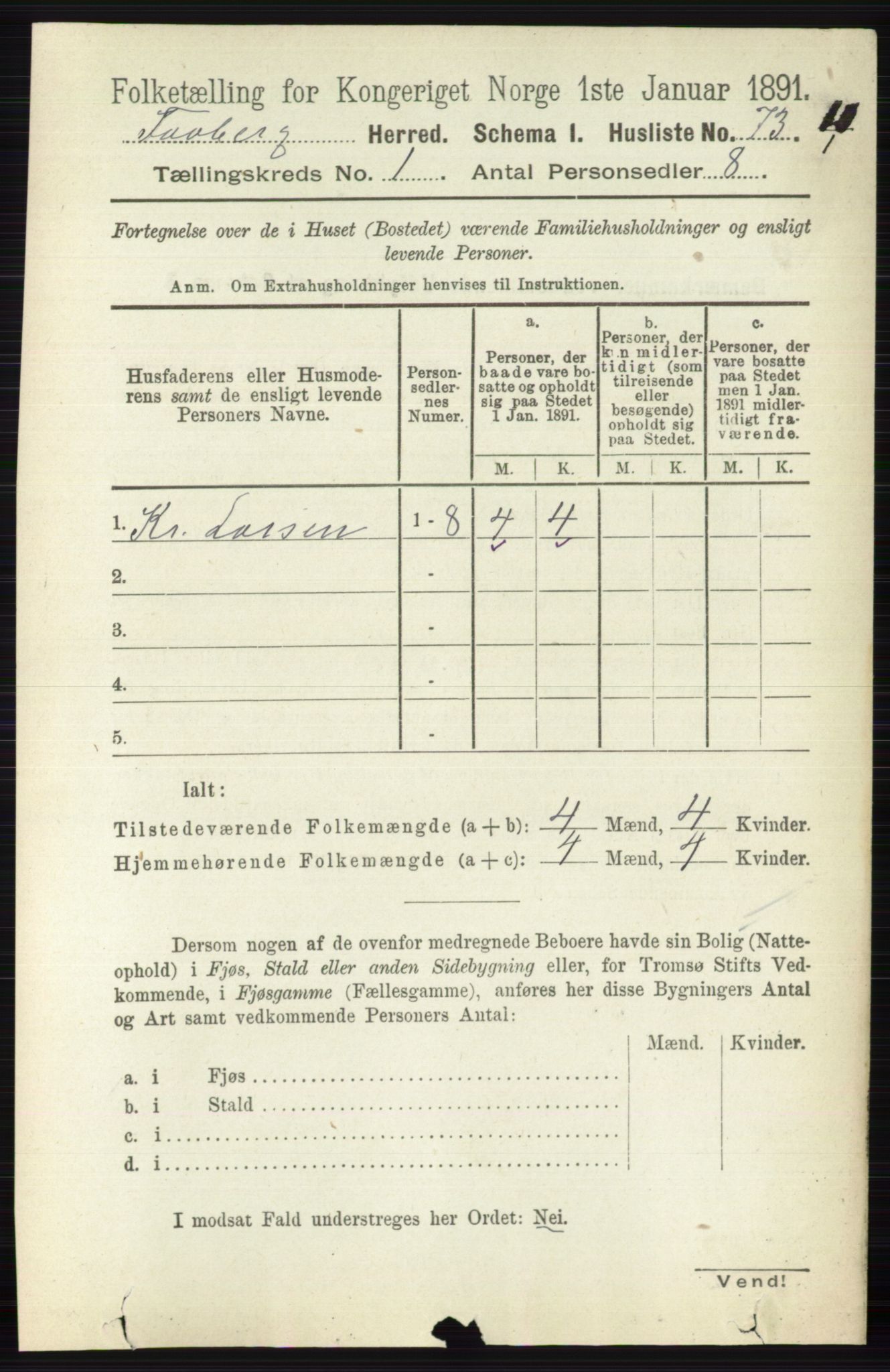 RA, 1891 census for 0524 Fåberg, 1891, p. 110