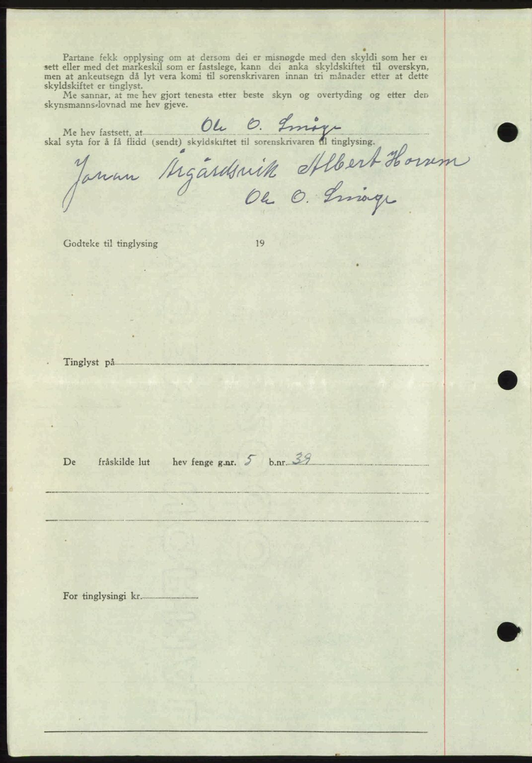 Romsdal sorenskriveri, SAT/A-4149/1/2/2C: Mortgage book no. A24, 1947-1947, Diary no: : 2199/1947