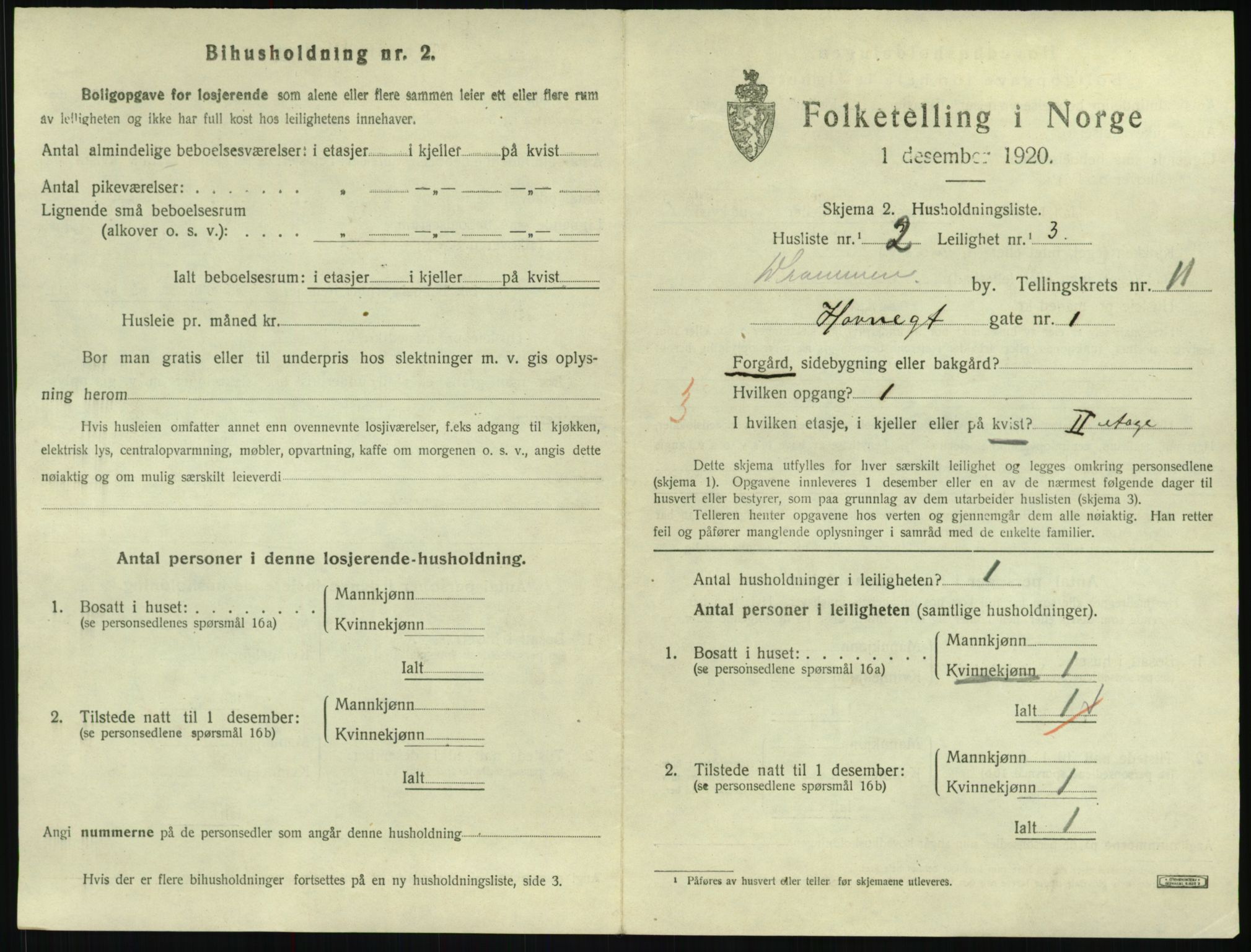 SAKO, 1920 census for Drammen, 1920, p. 17019