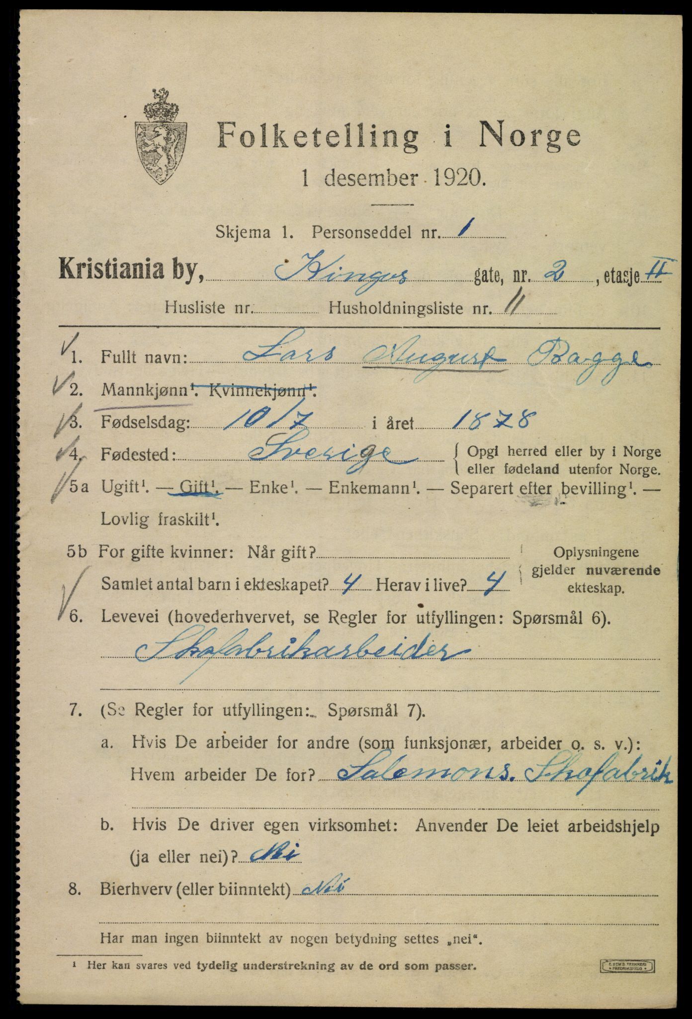 SAO, 1920 census for Kristiania, 1920, p. 332923