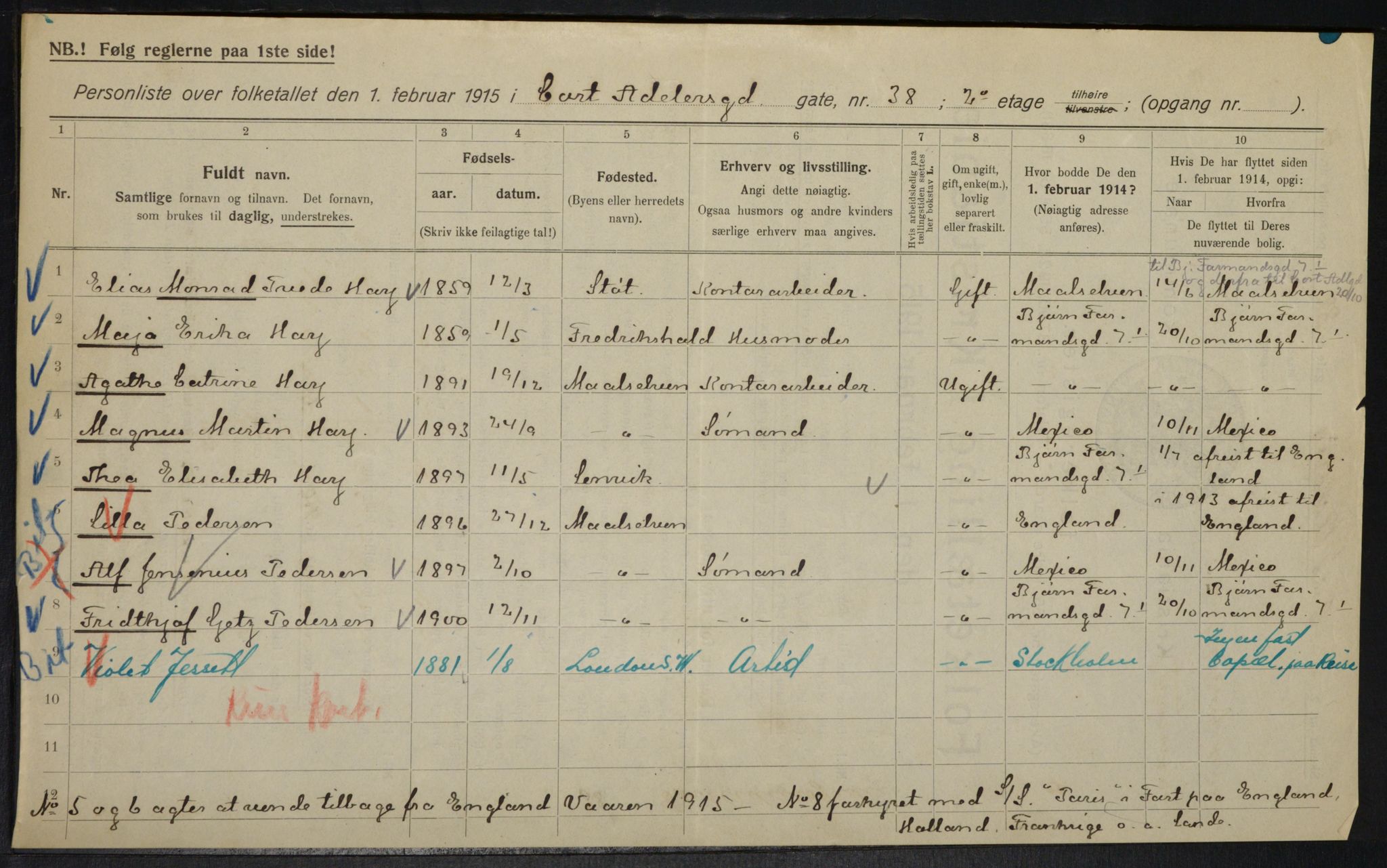 OBA, Municipal Census 1915 for Kristiania, 1915, p. 14017