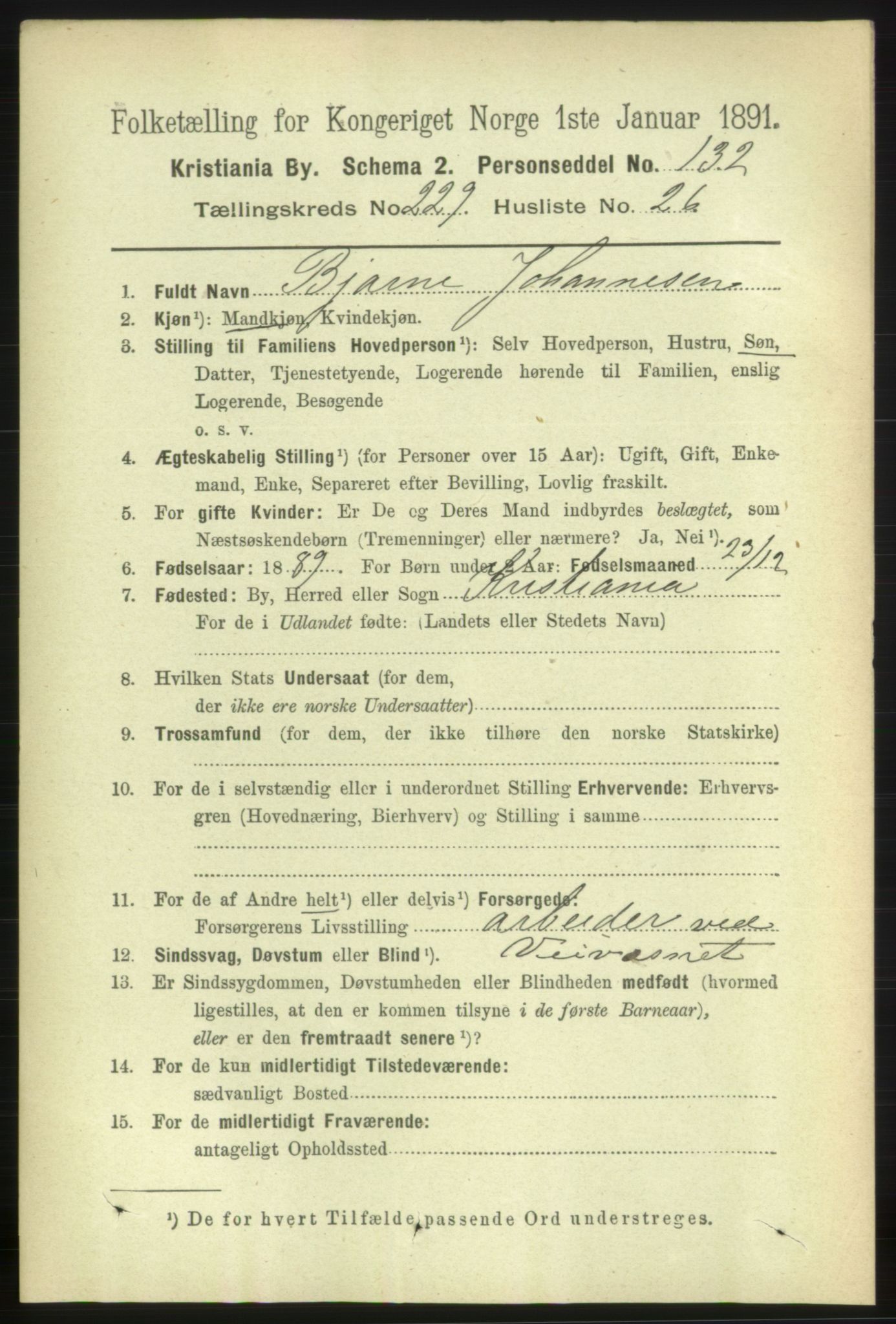 RA, 1891 census for 0301 Kristiania, 1891, p. 141280
