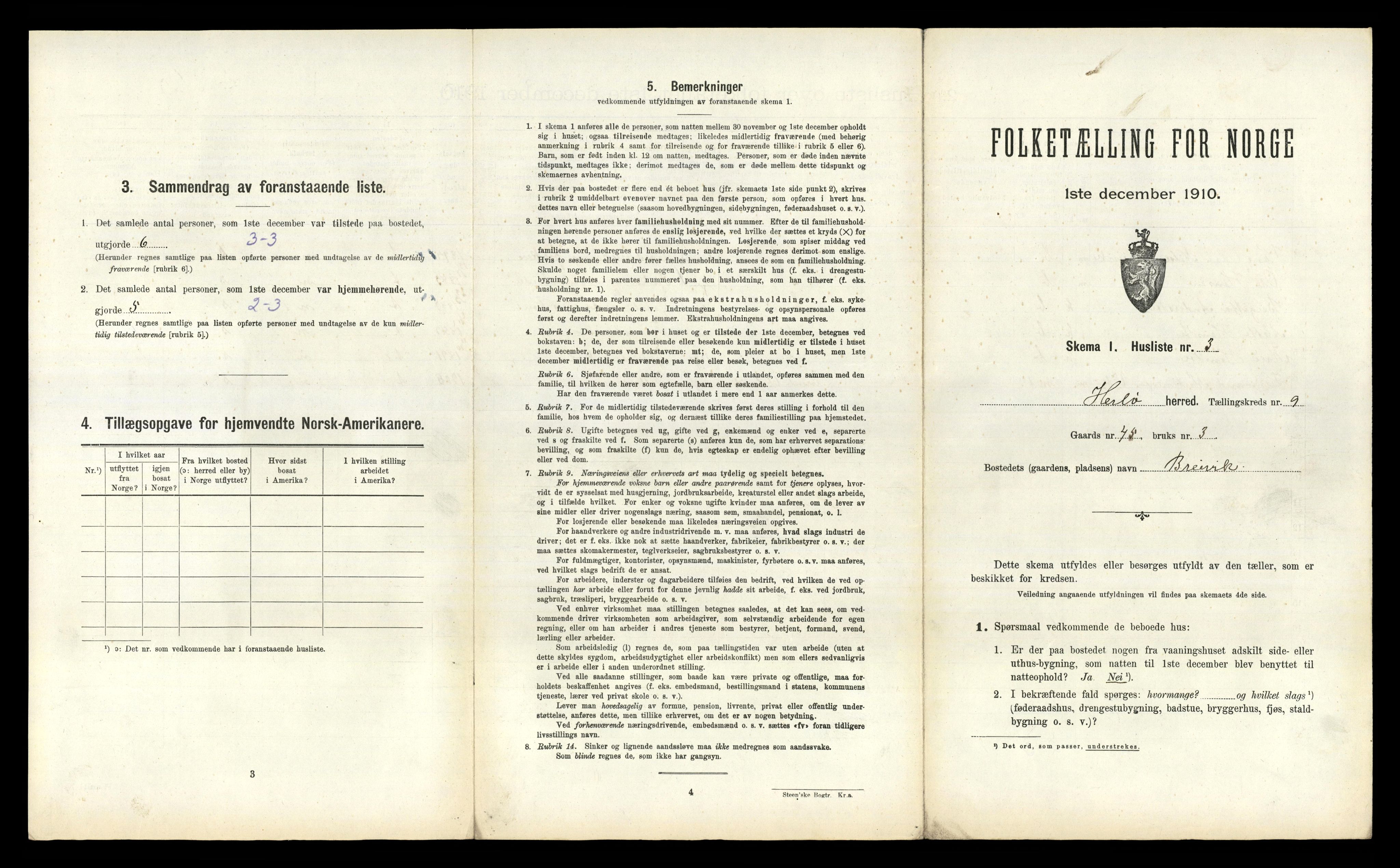 RA, 1910 census for Herdla, 1910, p. 1000