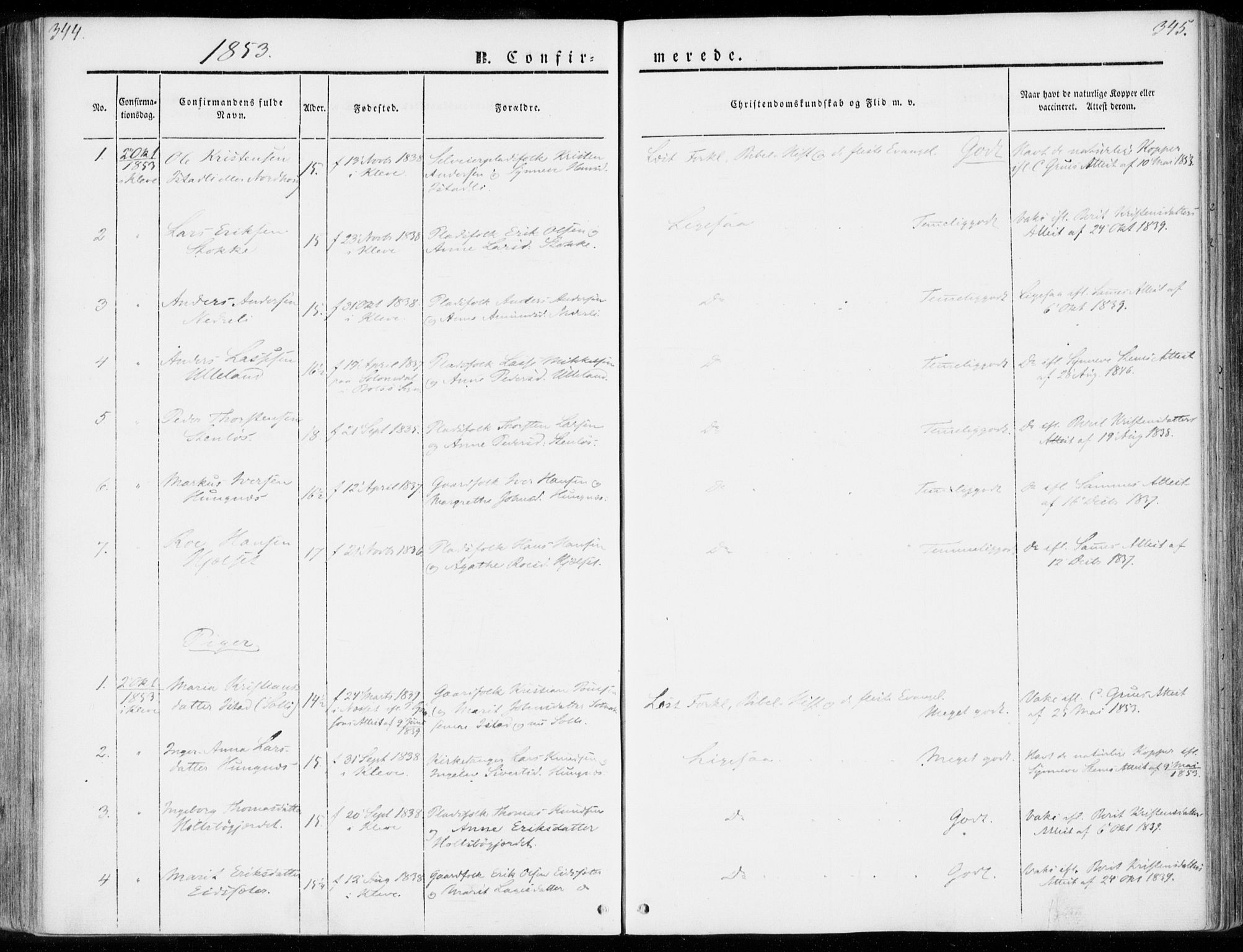 Ministerialprotokoller, klokkerbøker og fødselsregistre - Møre og Romsdal, AV/SAT-A-1454/557/L0680: Parish register (official) no. 557A02, 1843-1869, p. 344-345