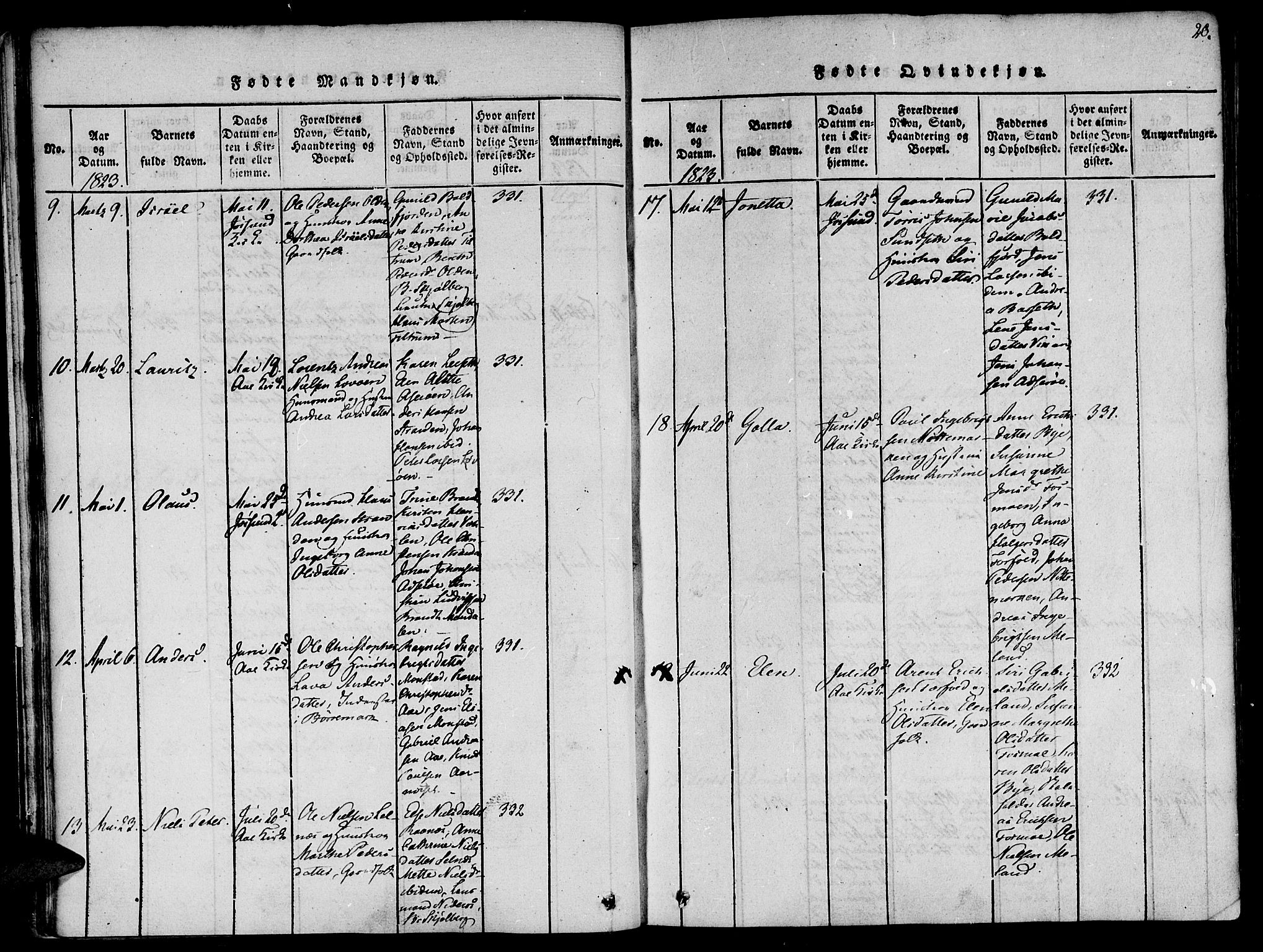 Ministerialprotokoller, klokkerbøker og fødselsregistre - Sør-Trøndelag, AV/SAT-A-1456/655/L0675: Parish register (official) no. 655A04, 1818-1830, p. 28