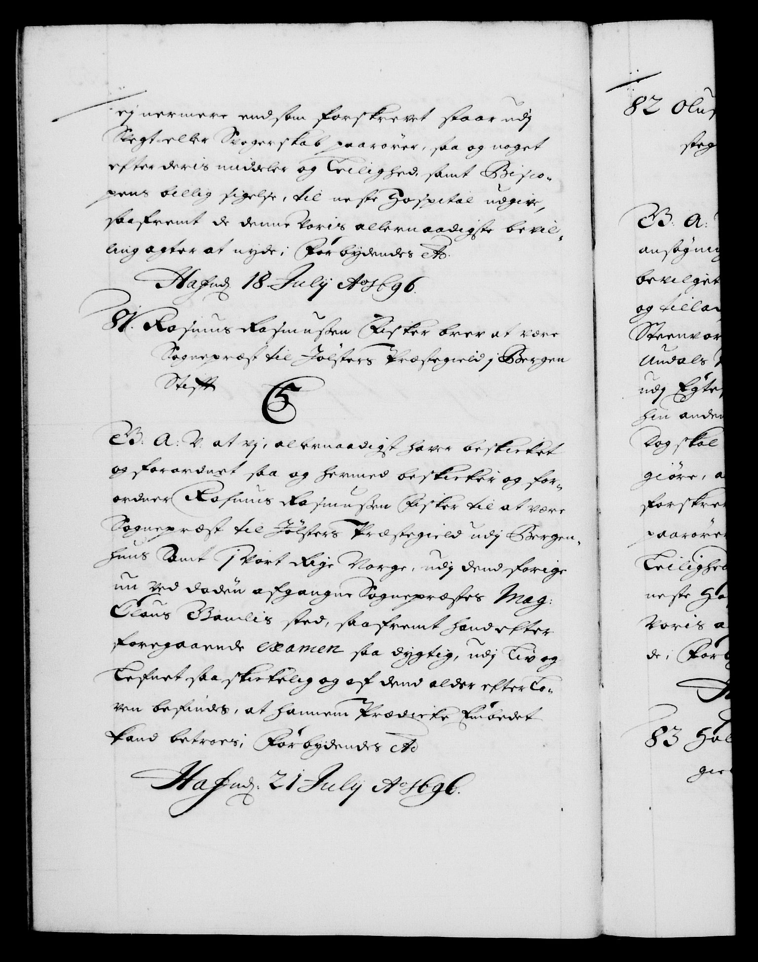 Danske Kanselli 1572-1799, AV/RA-EA-3023/F/Fc/Fca/Fcaa/L0016: Norske registre (mikrofilm), 1692-1697, p. 353b